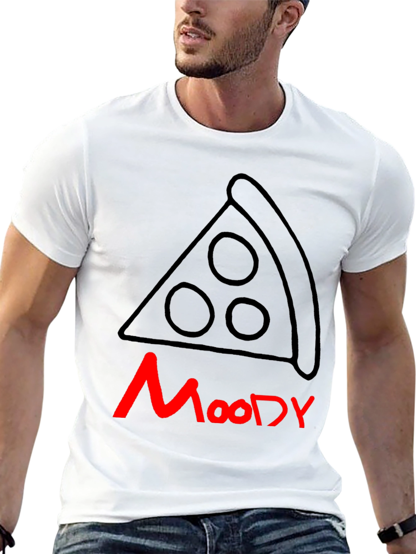 Moody Pizza T-Shirt - Casual Graphic Tee