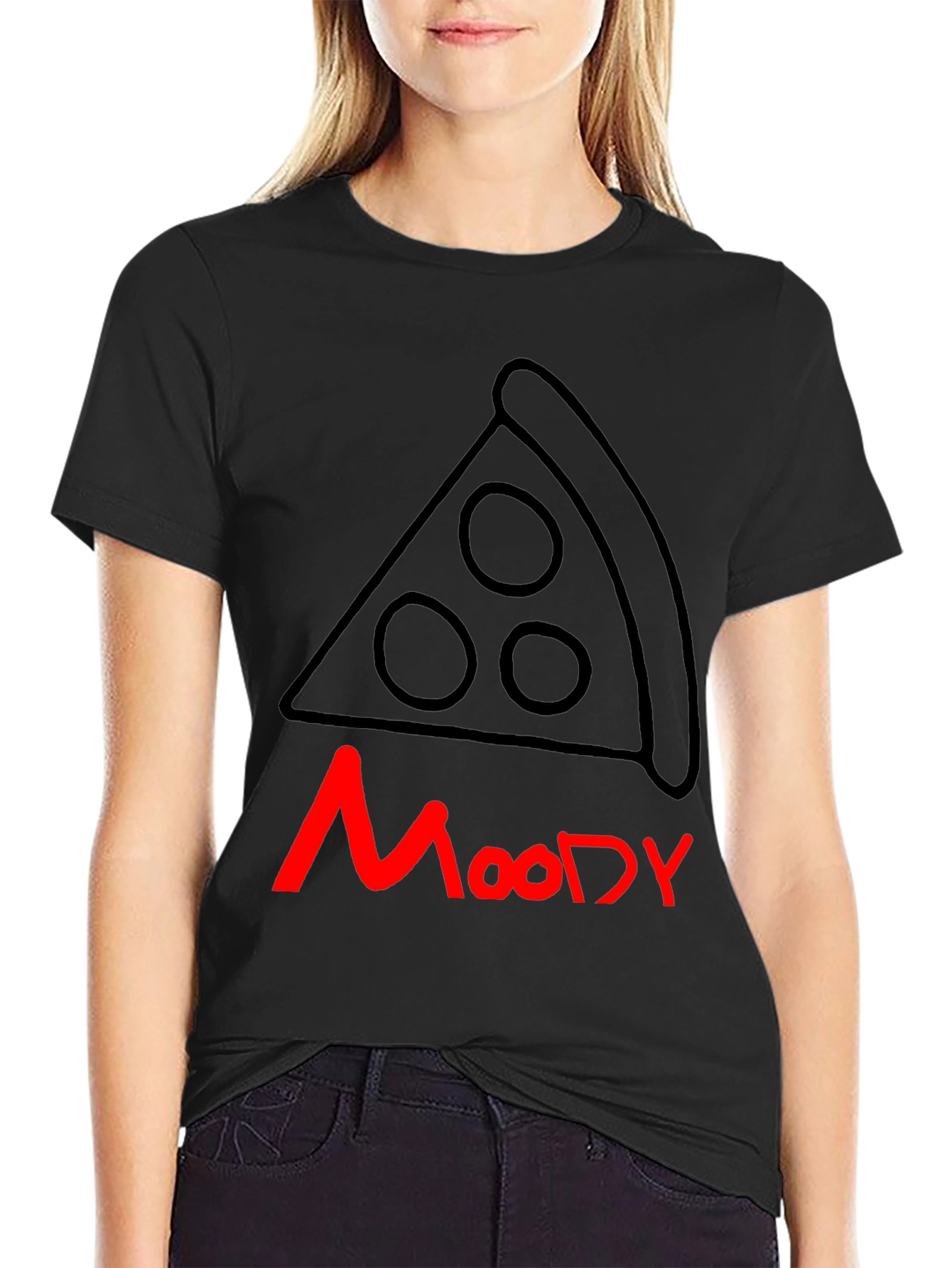 Moody Pizza T-Shirt - Casual Graphic Tee