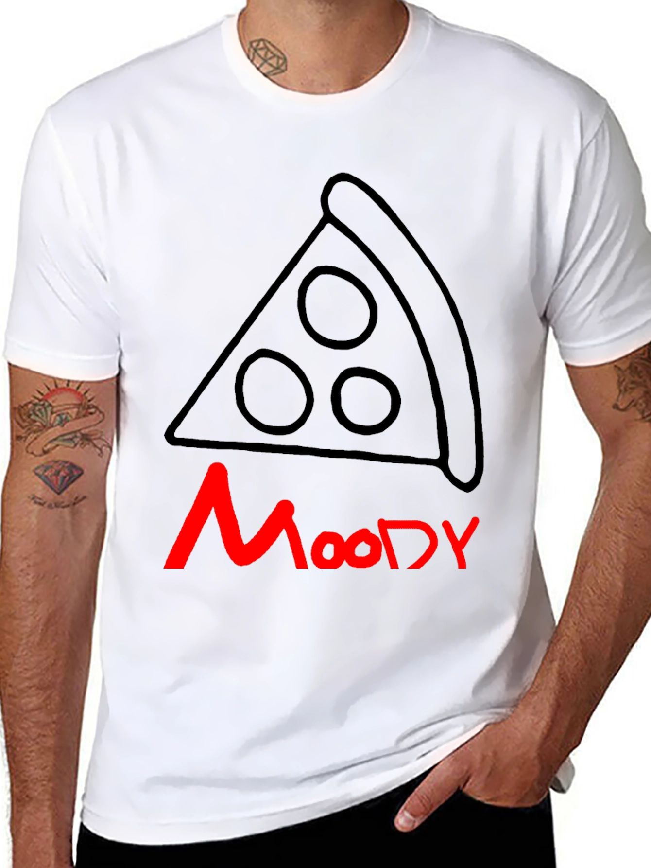 Moody Pizza T-Shirt - Casual Graphic Tee