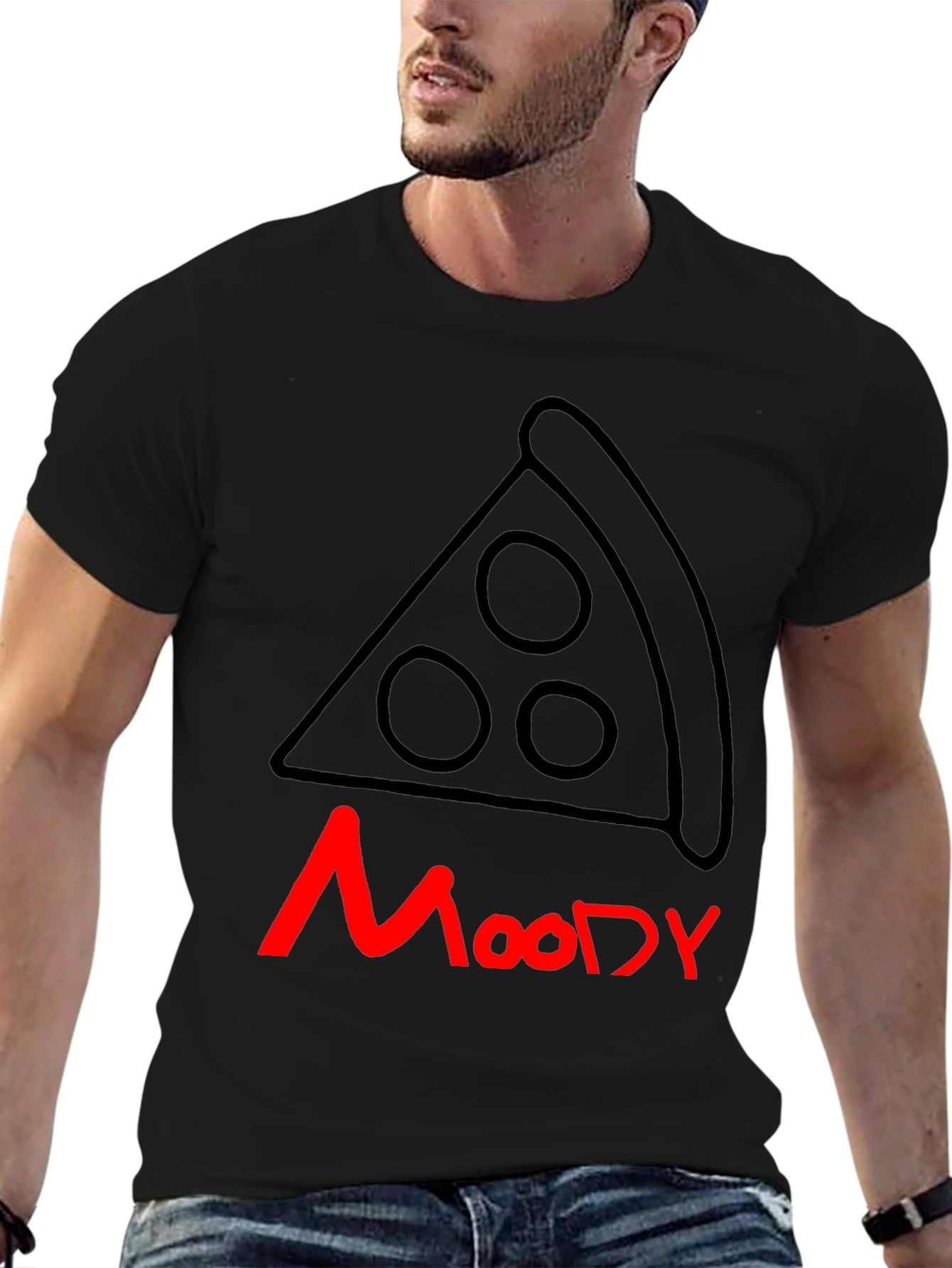 Moody Pizza T-Shirt - Casual Graphic Tee