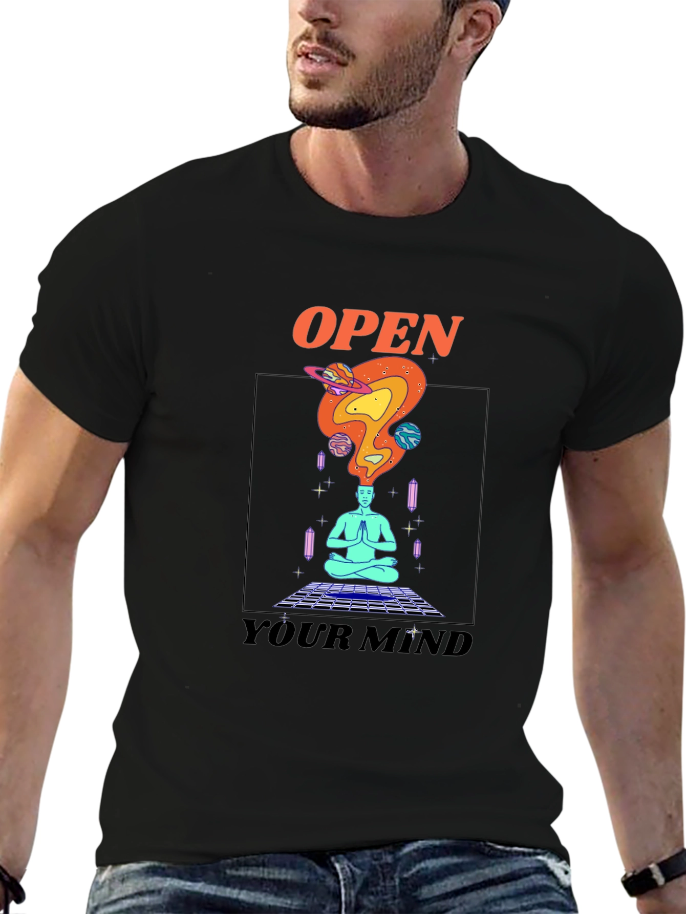 Open Your Mind Graphic T-Shirt - Spiritual Design