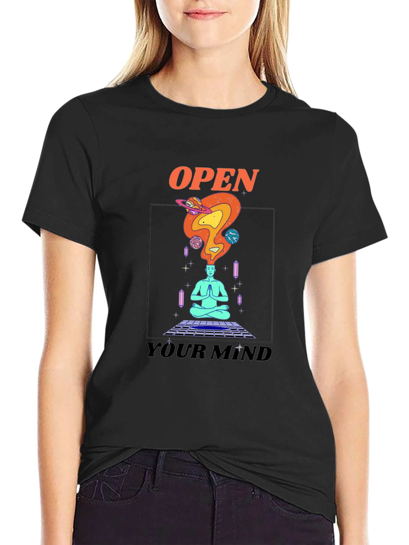 Open Your Mind Graphic T-Shirt - Spiritual Design
