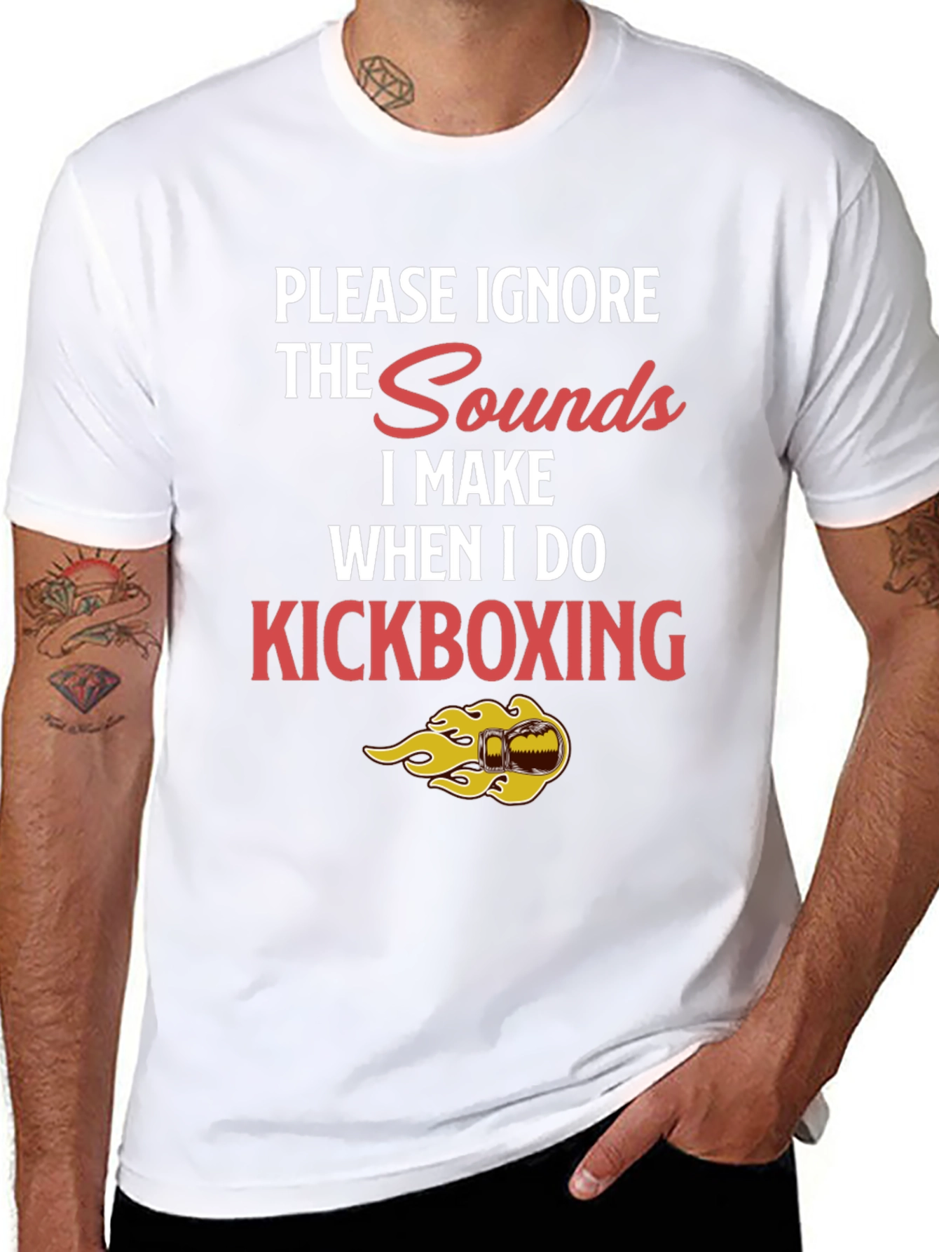 Kickboxing Sounds Funny Graphic Tee - Black