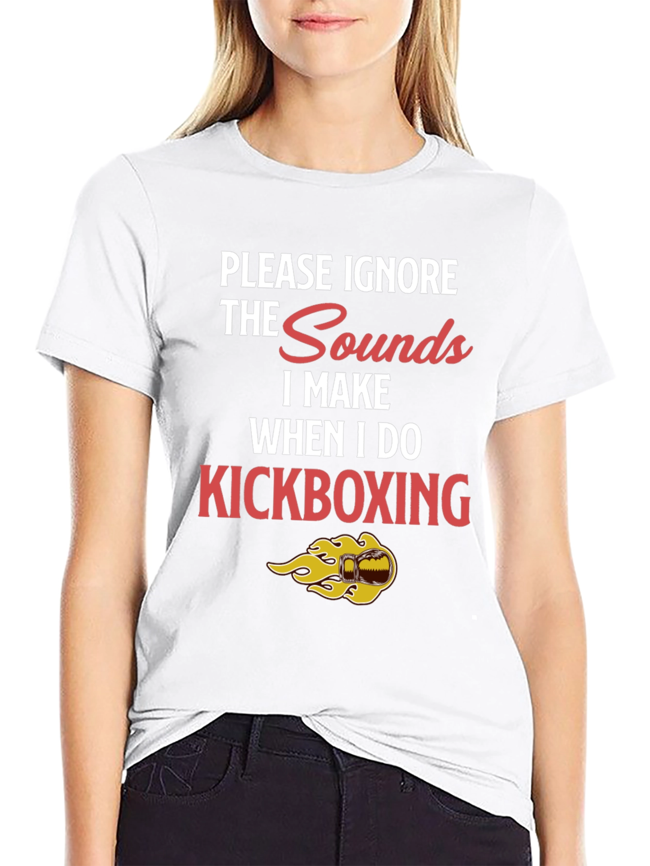 Kickboxing Sounds Funny Graphic Tee - Black