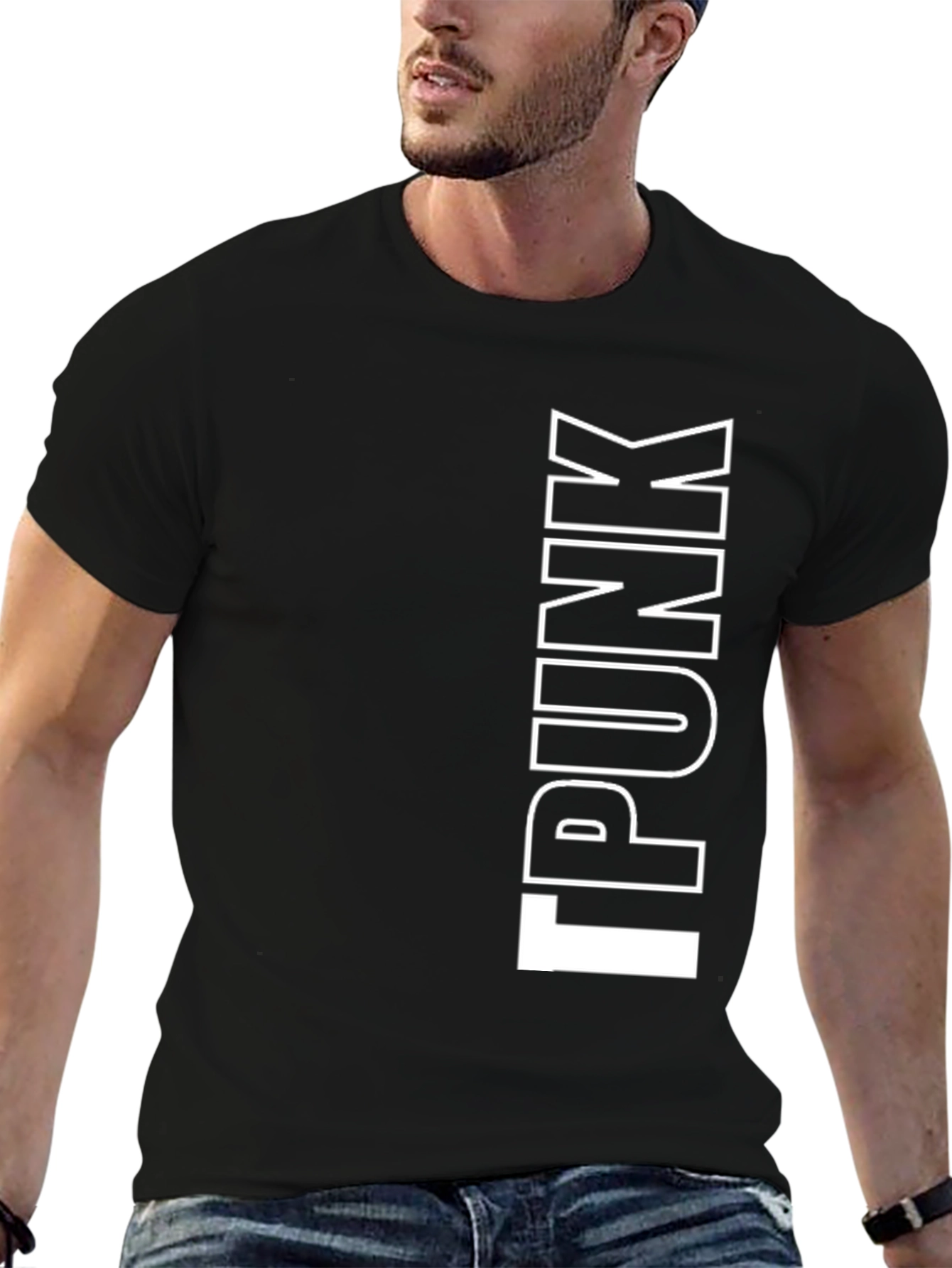 Punk Graphic Print Black T-Shirt