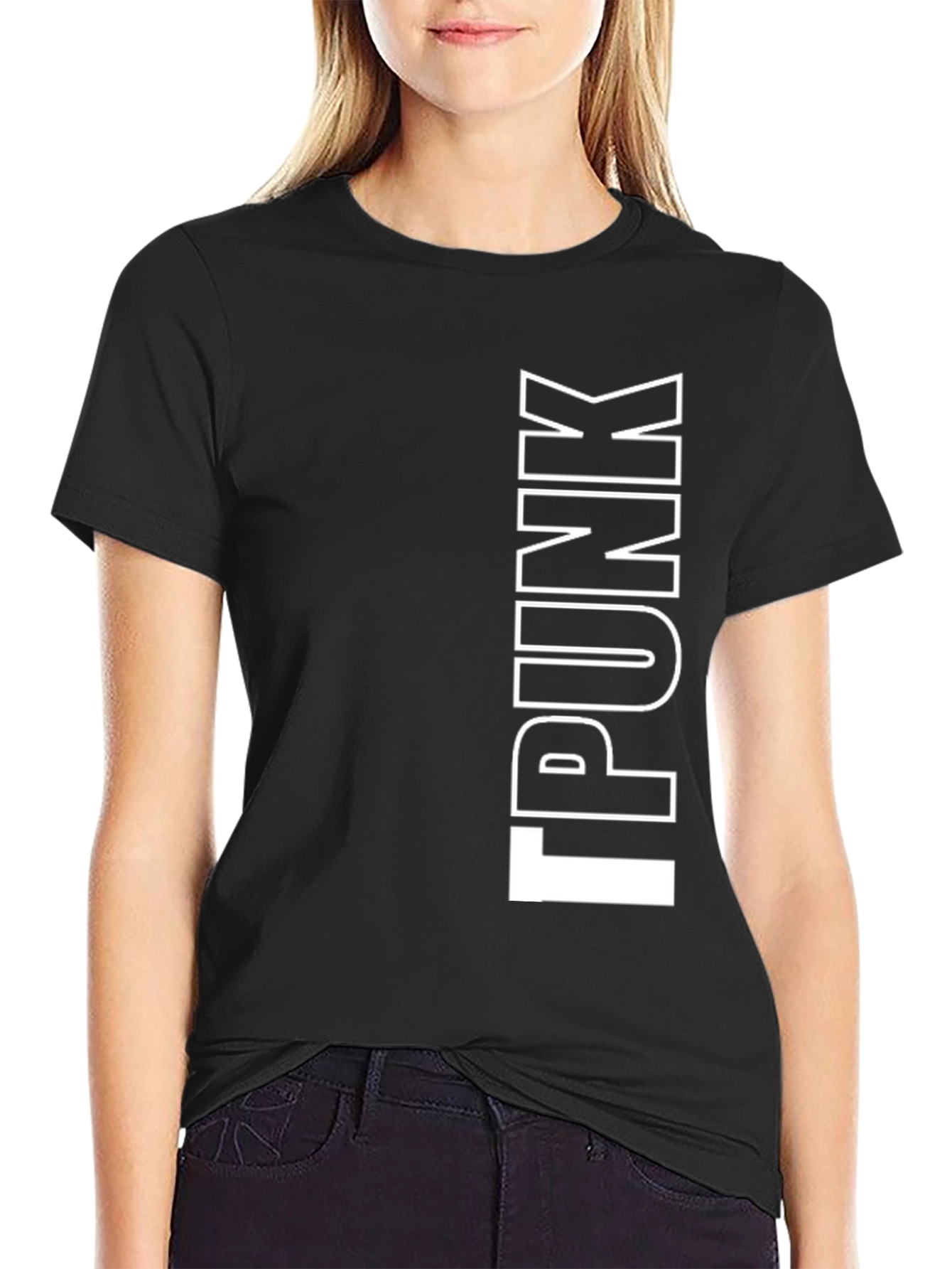 Punk Graphic Print Black T-Shirt