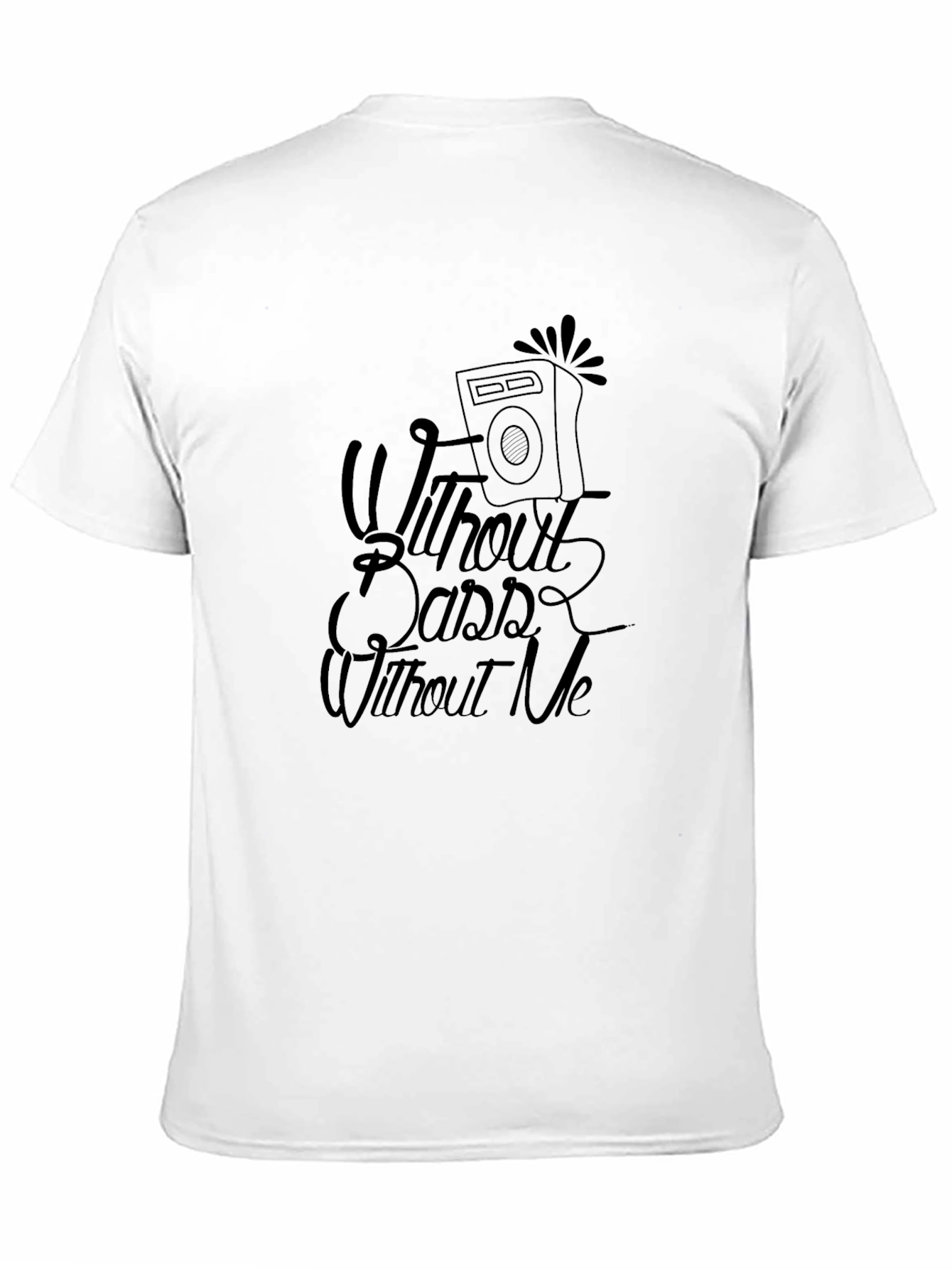 Without Bass Without Me Black Graphic T-Shirt