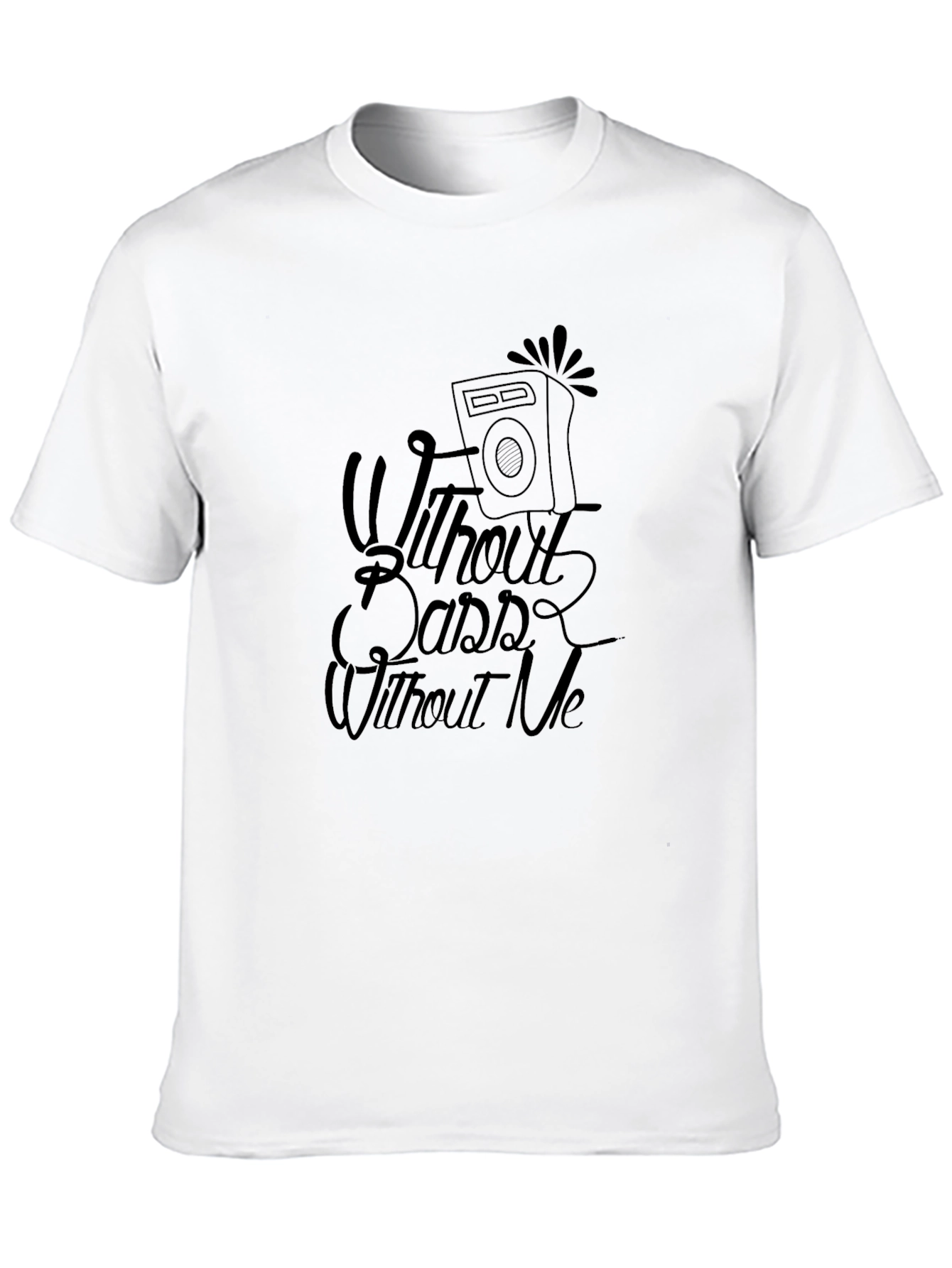 Without Bass Without Me Black Graphic T-Shirt