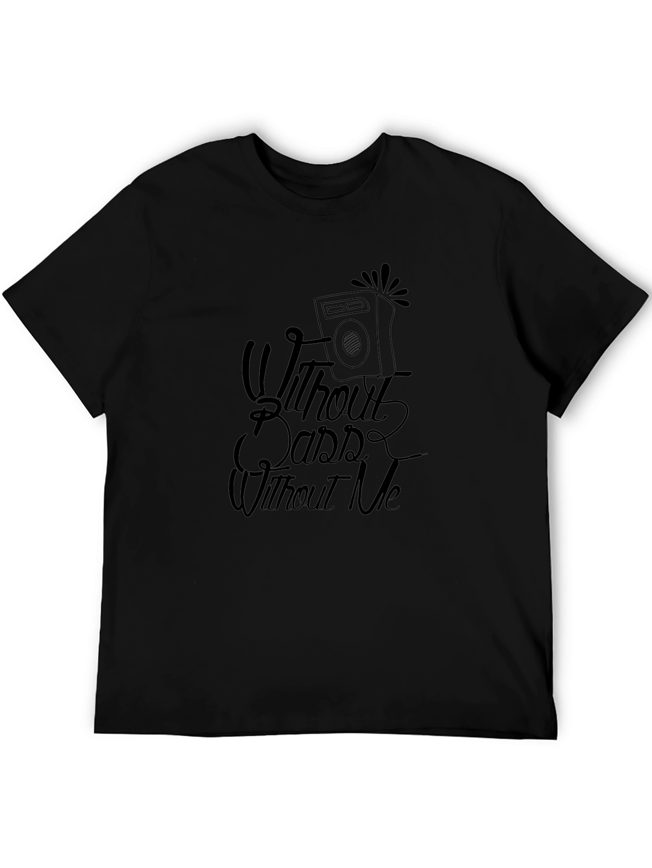Without Bass Without Me Black Graphic T-Shirt