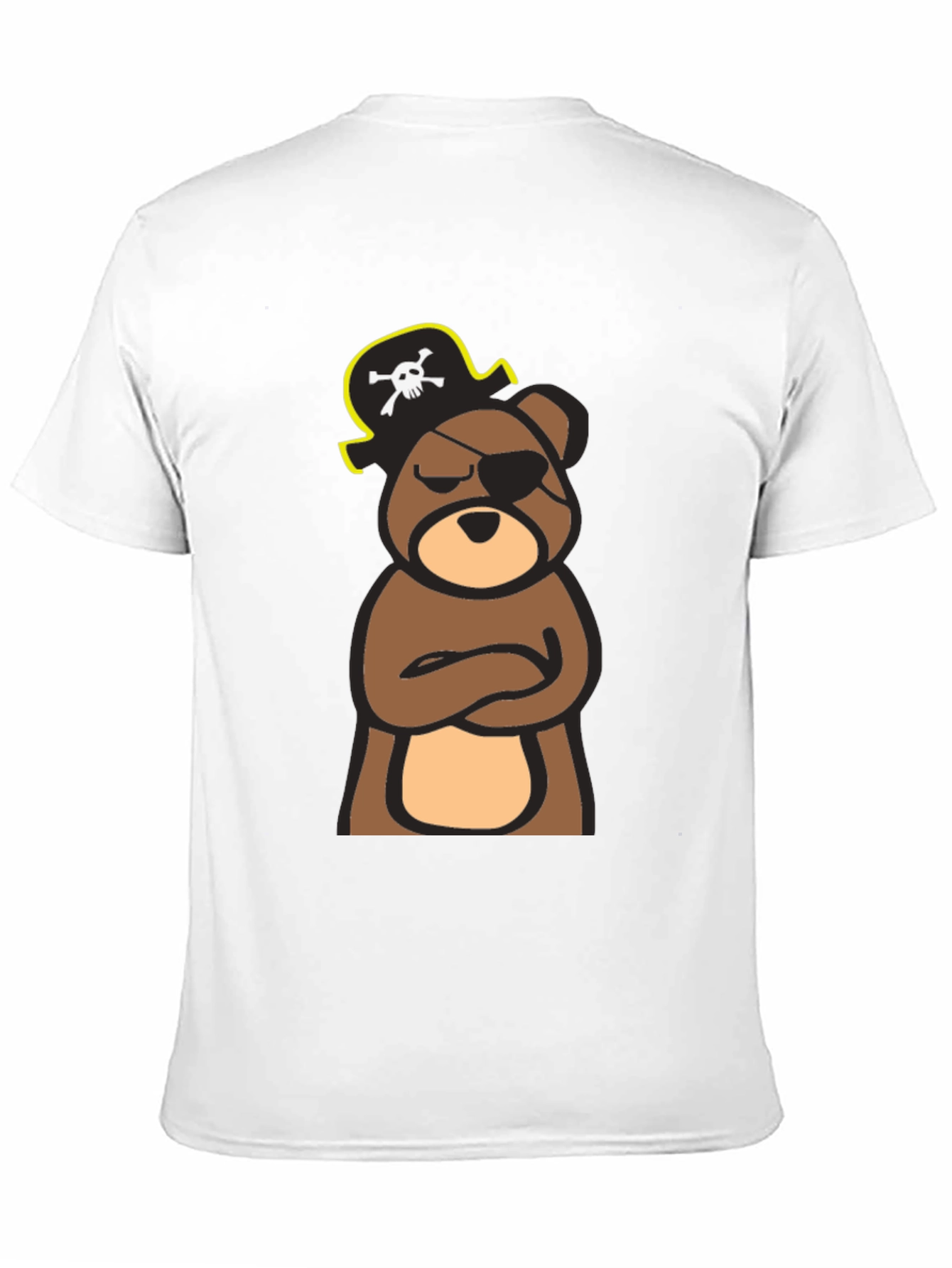 Pirate Bear Graphic Tee - Black Cotton T-Shirt