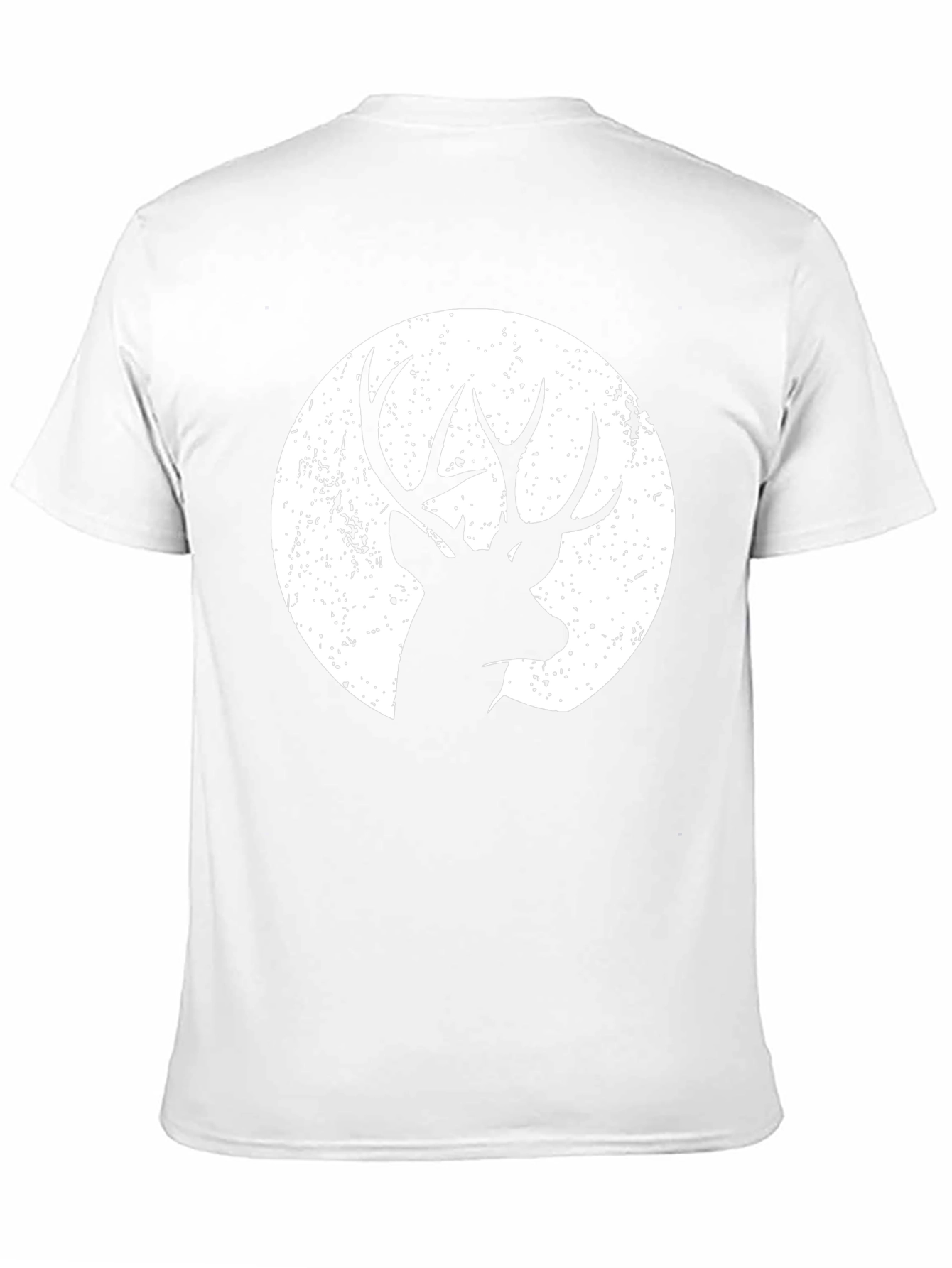Deer Silhouette Graphic Tee - Black Cotton Blend