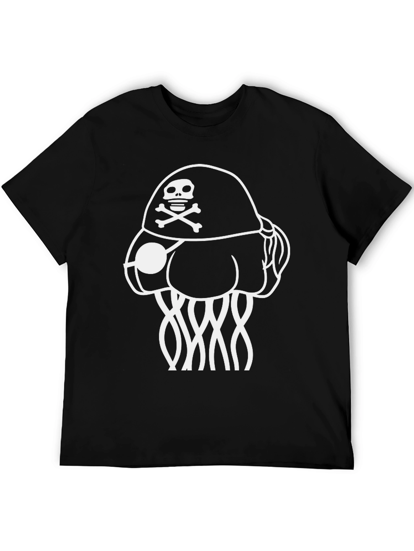 Pirate Jellyfish Graphic Tee - Black Cotton Comfort
