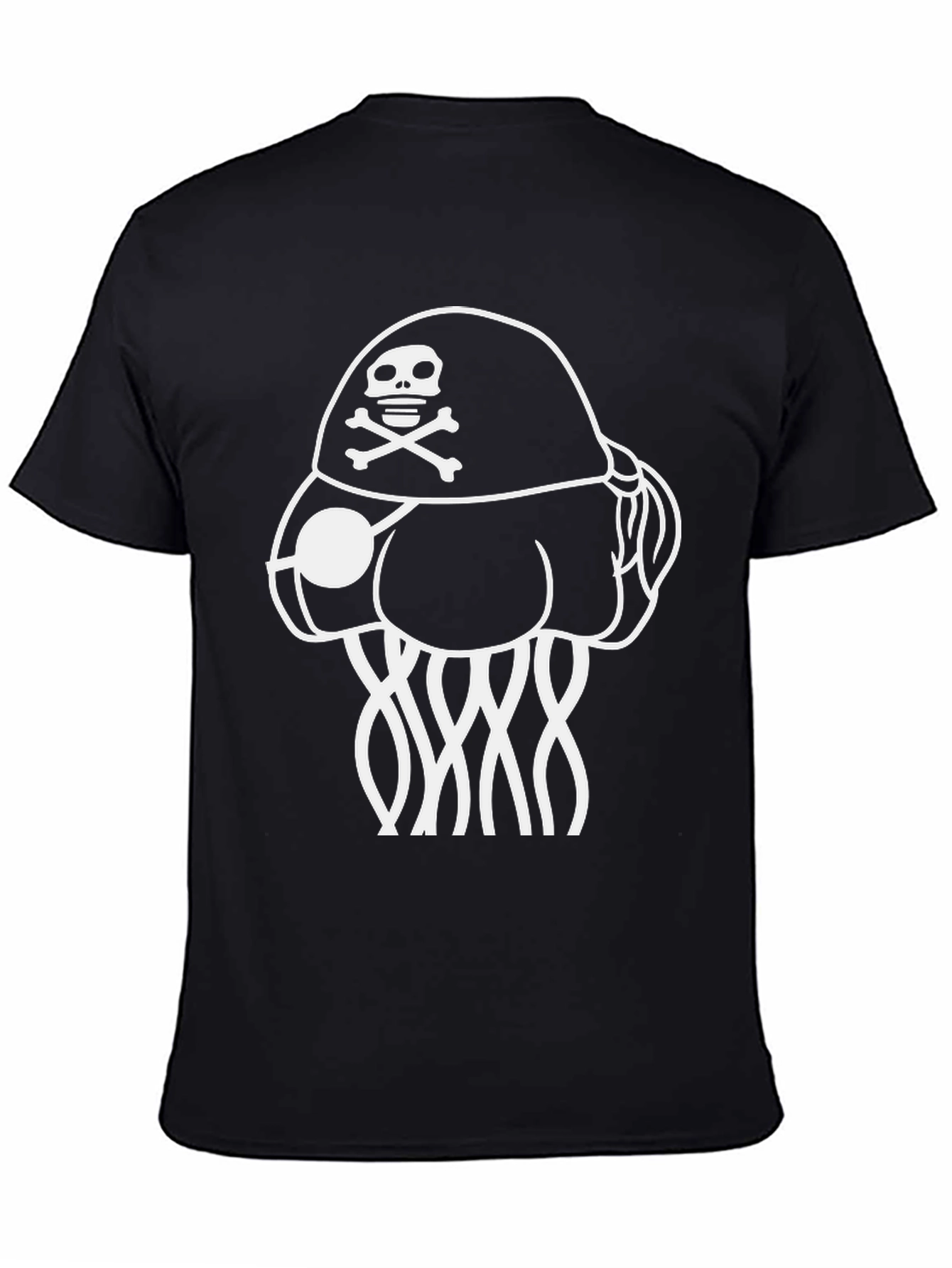 Pirate Jellyfish Graphic Tee - Black Cotton Comfort