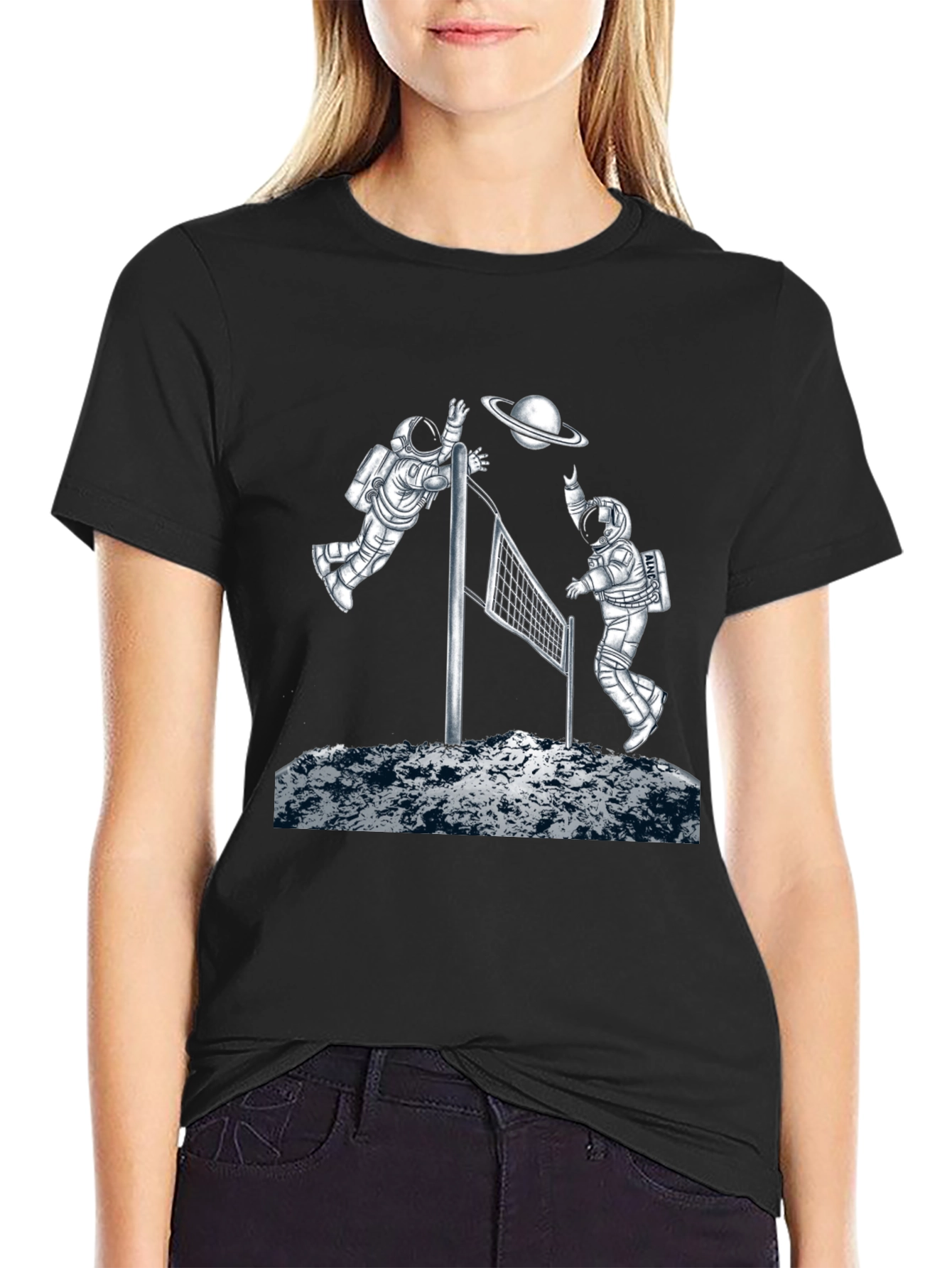 Astronaut Volleyball Graphic T-Shirt