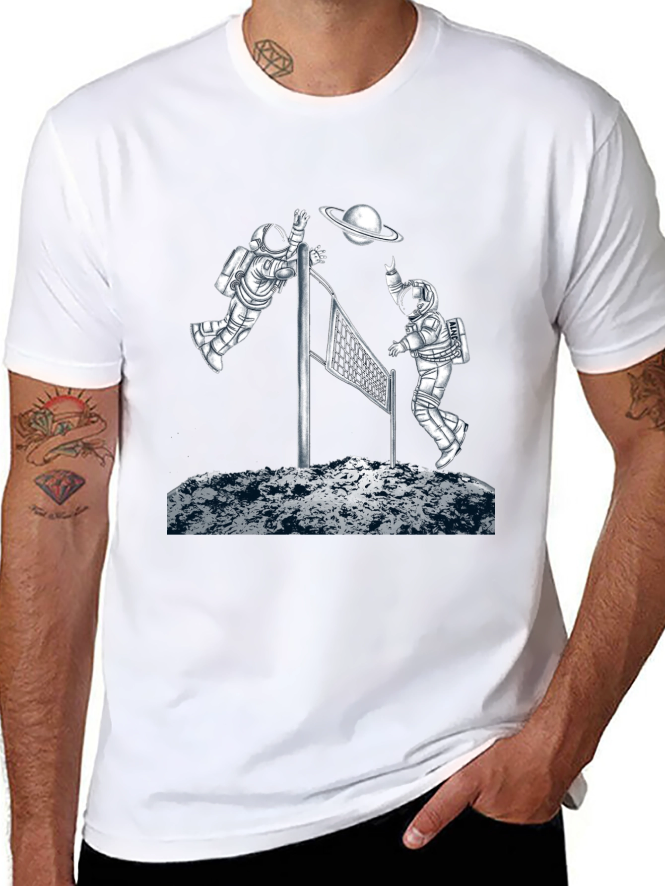 Astronaut Volleyball Graphic T-Shirt