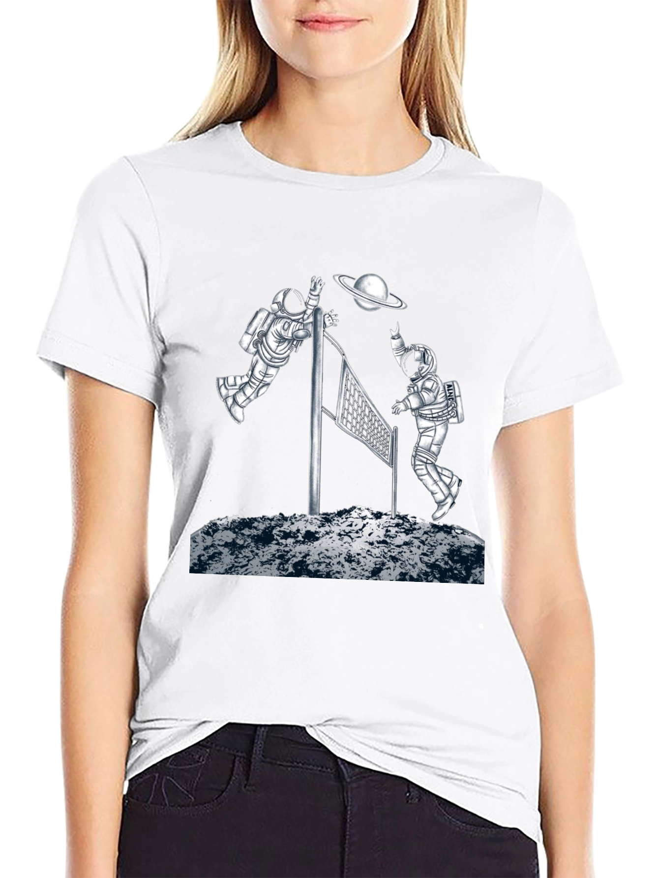 Astronaut Volleyball Graphic T-Shirt
