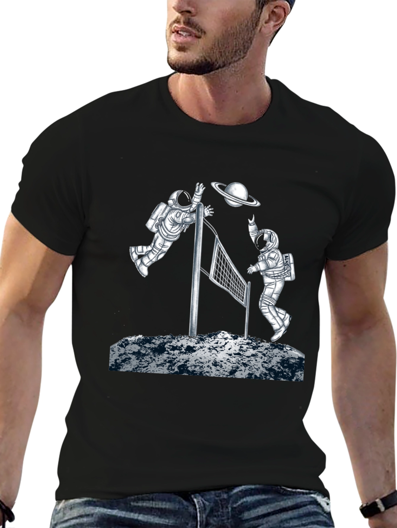 Astronaut Volleyball Graphic T-Shirt