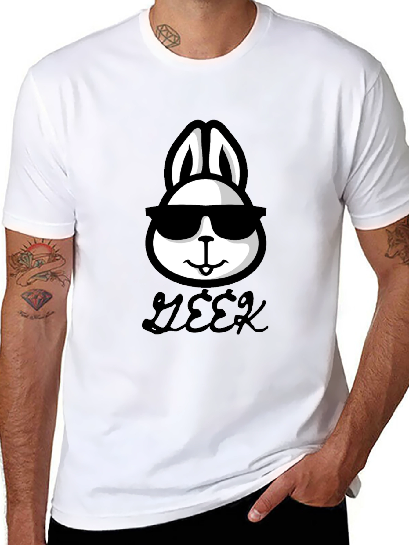 Cool Geek Rabbit T-Shirt - Stylish & Comfortable