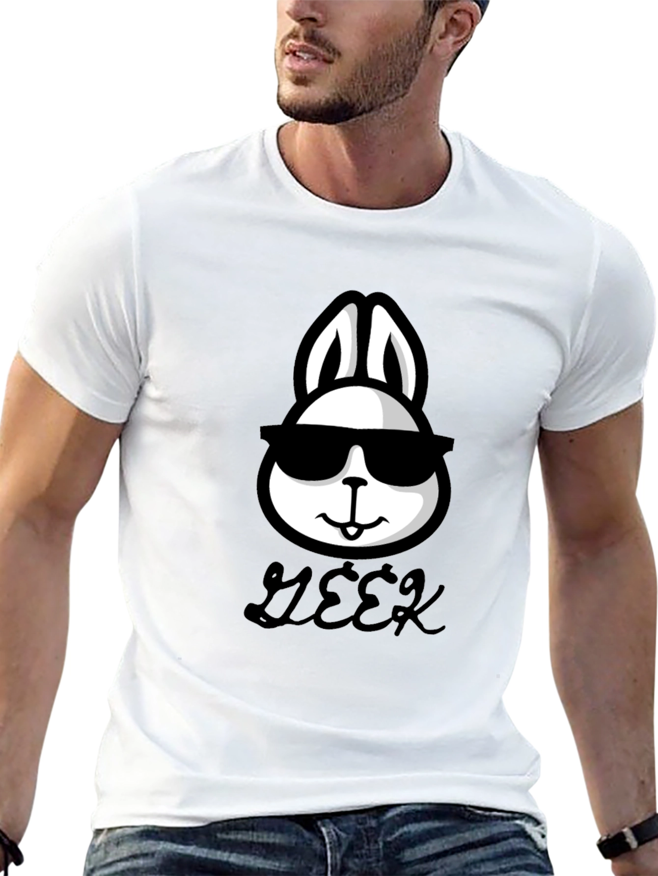 Cool Geek Rabbit T-Shirt - Stylish & Comfortable