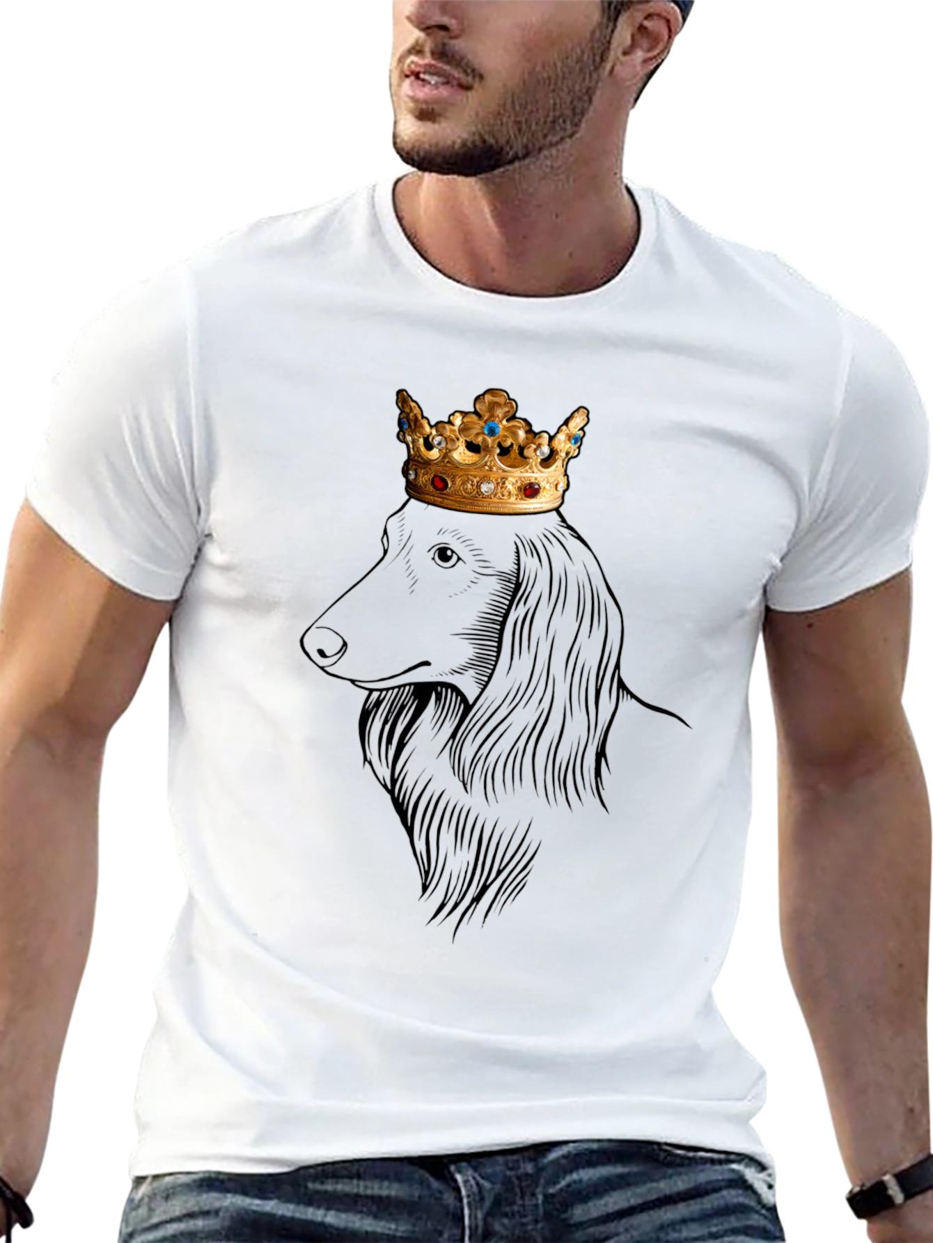 King Dachshund Graphic Tee - Regal Dog T-Shirt