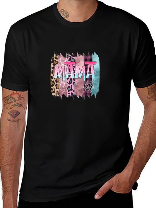 Mama Life Leopard Brush Stroke Graphic Tee