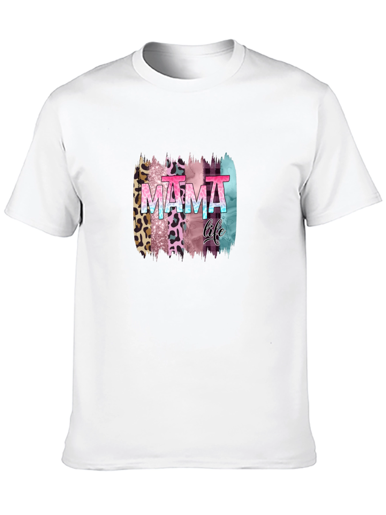 Mama Life Leopard Brush Stroke Graphic Tee