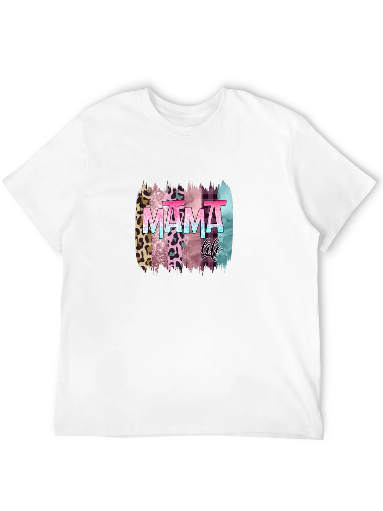 Mama Life Leopard Brush Stroke Graphic Tee