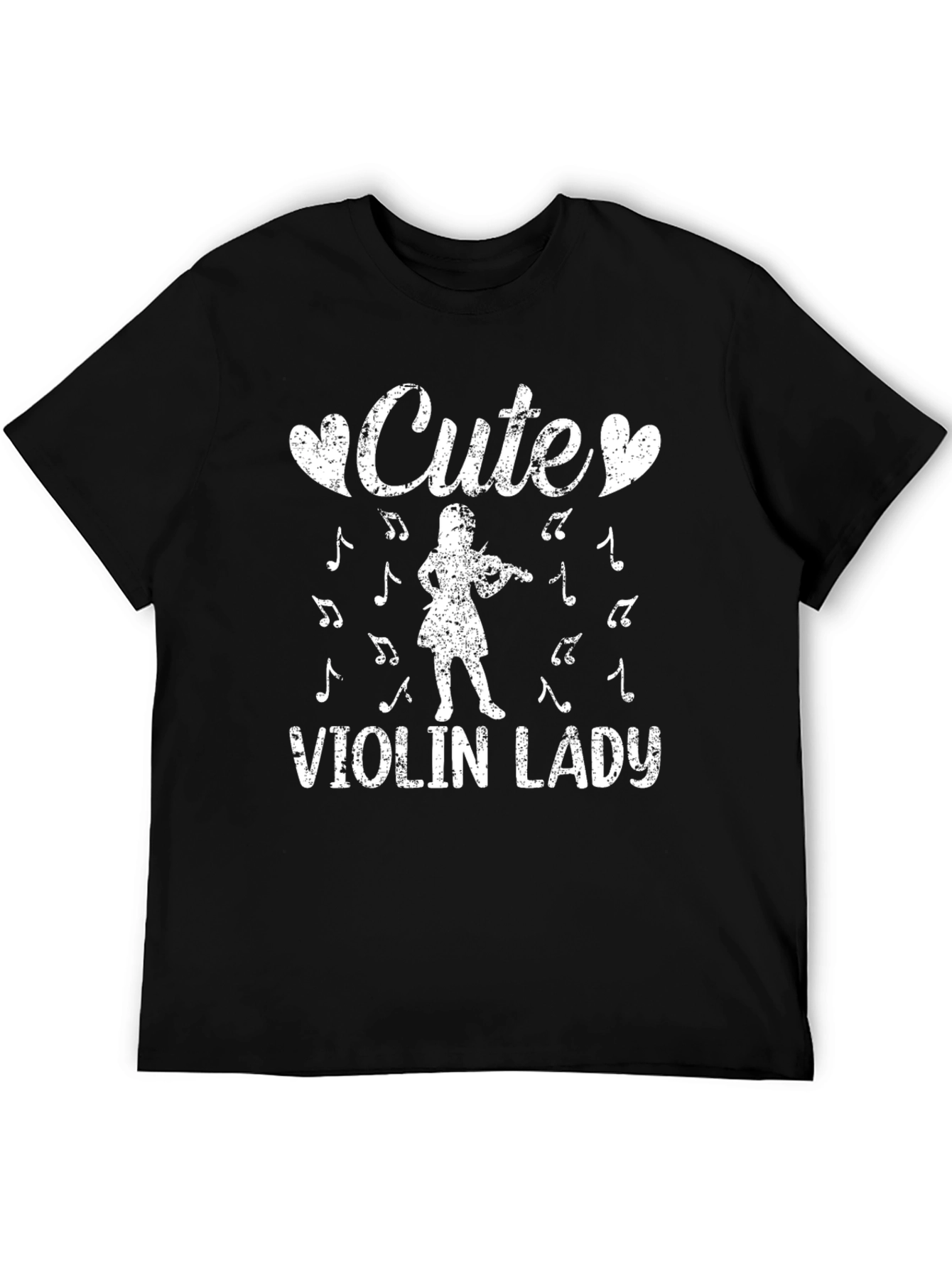 Cute Violin Lady T-Shirt - Black