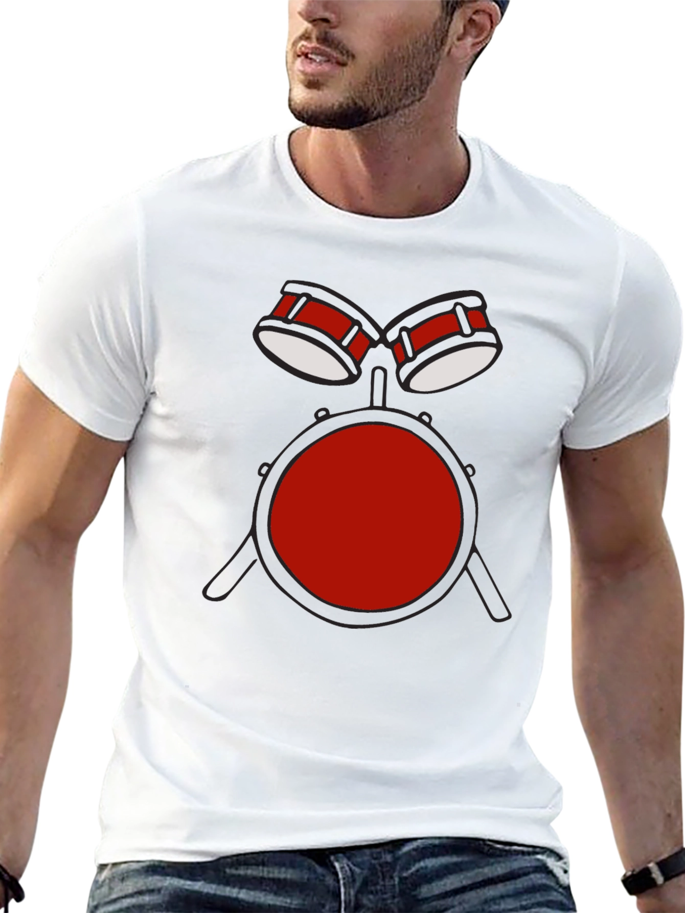 Drum Set Graphic T-Shirt - Music Lover Tee