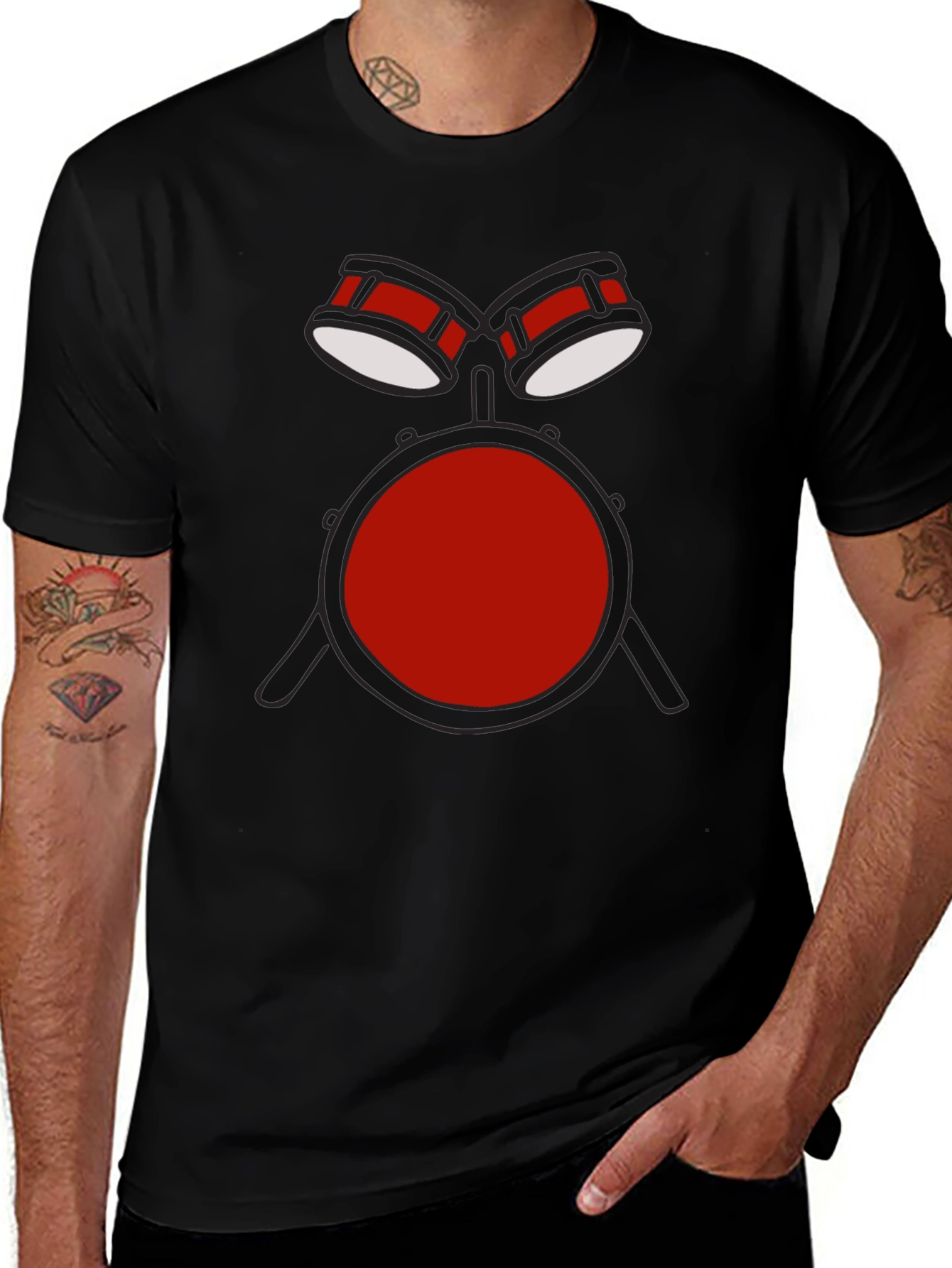 Drum Set Graphic T-Shirt - Music Lover Tee