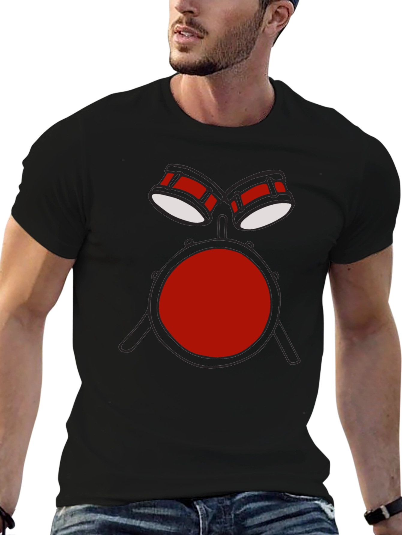 Drum Set Graphic T-Shirt - Music Lover Tee
