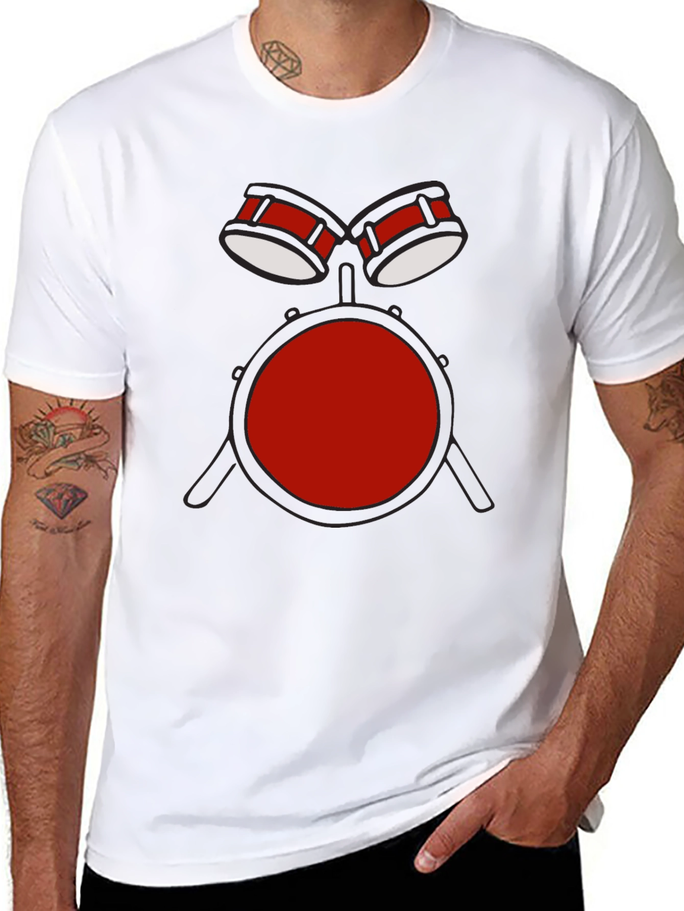 Drum Set Graphic T-Shirt - Music Lover Tee