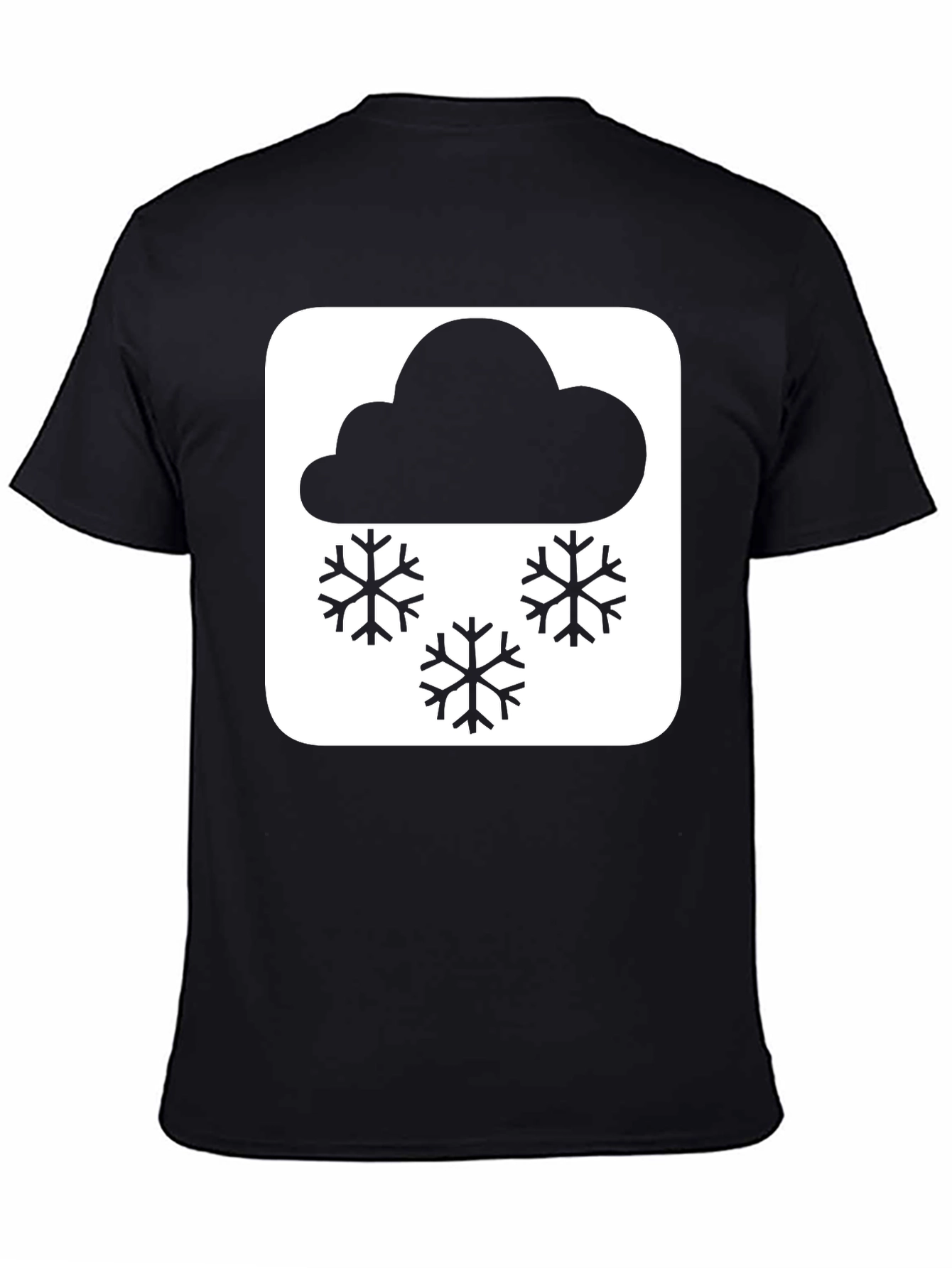 Snowy Weather T-Shirt - Black Cotton Tee