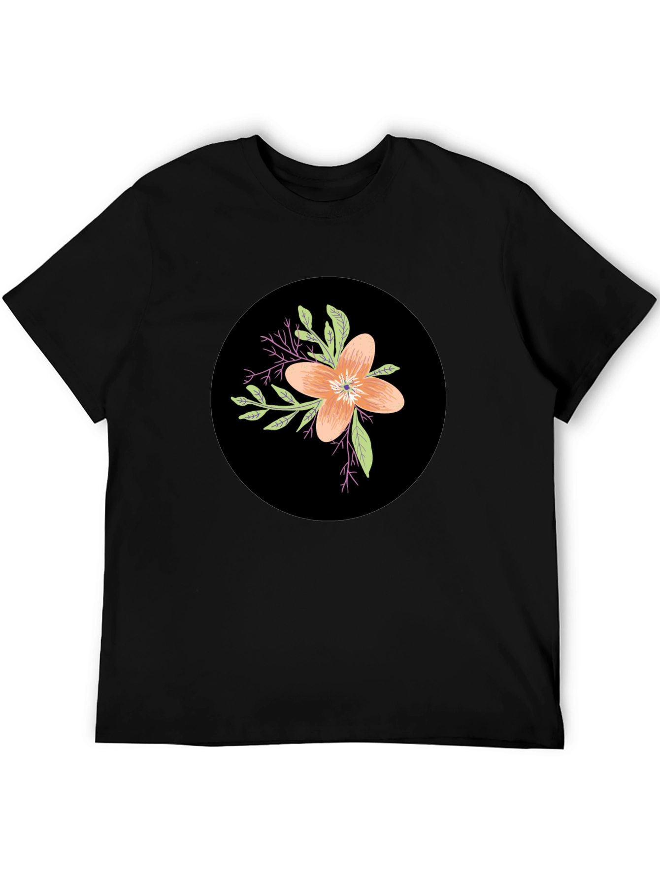 Floral Graphic Black T-Shirt