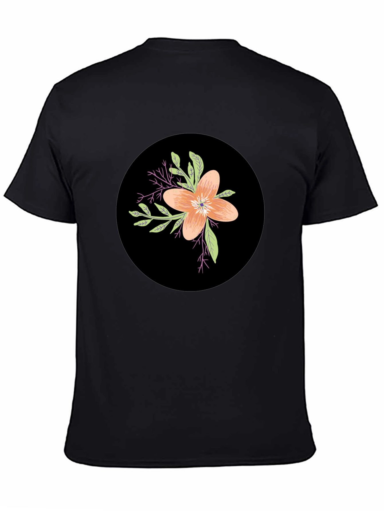 Floral Graphic Black T-Shirt