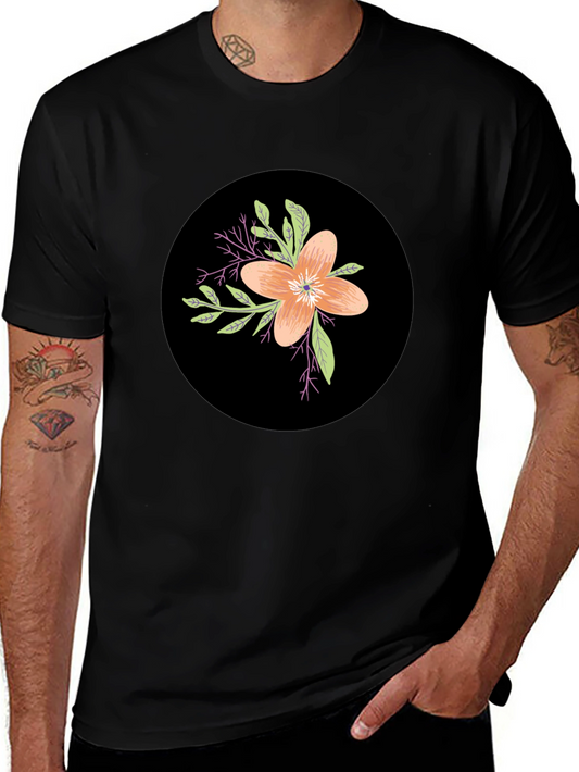 Floral Graphic Black T-Shirt