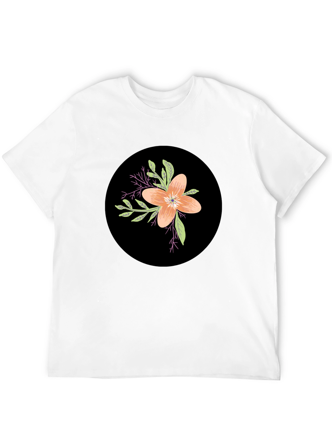 Floral Graphic Black T-Shirt