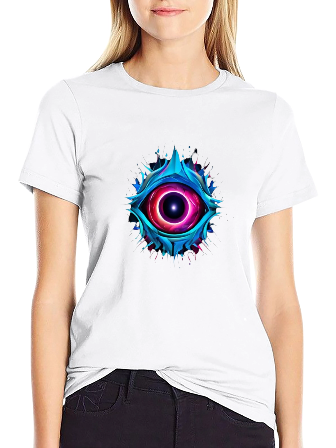 Abstract Eye Graphic T-Shirt - Mens Black Tee
