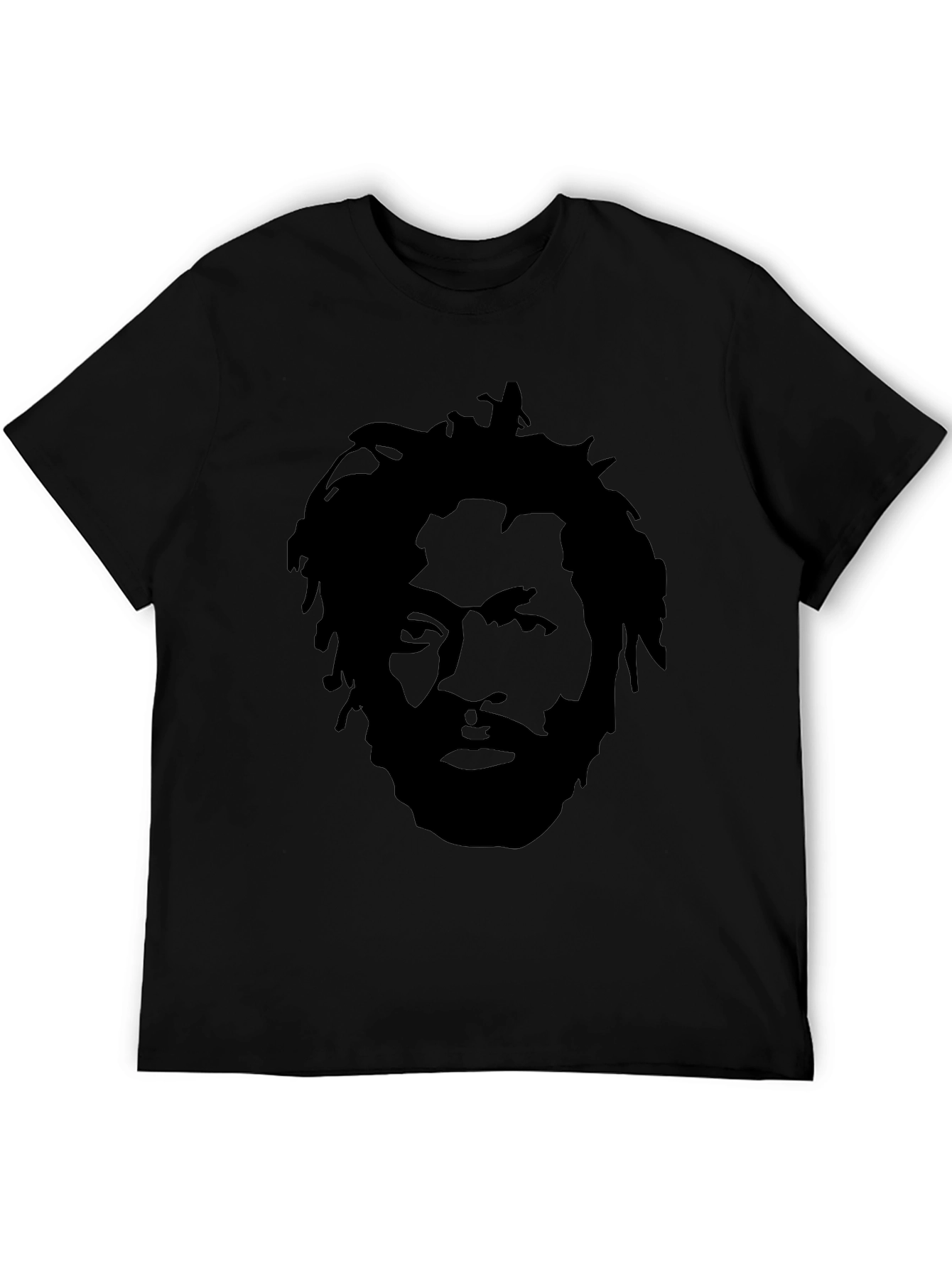 Black T-Shirt with Face Graphic