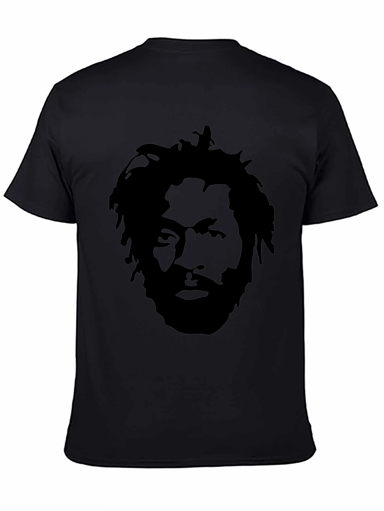 Black T-Shirt with Face Graphic