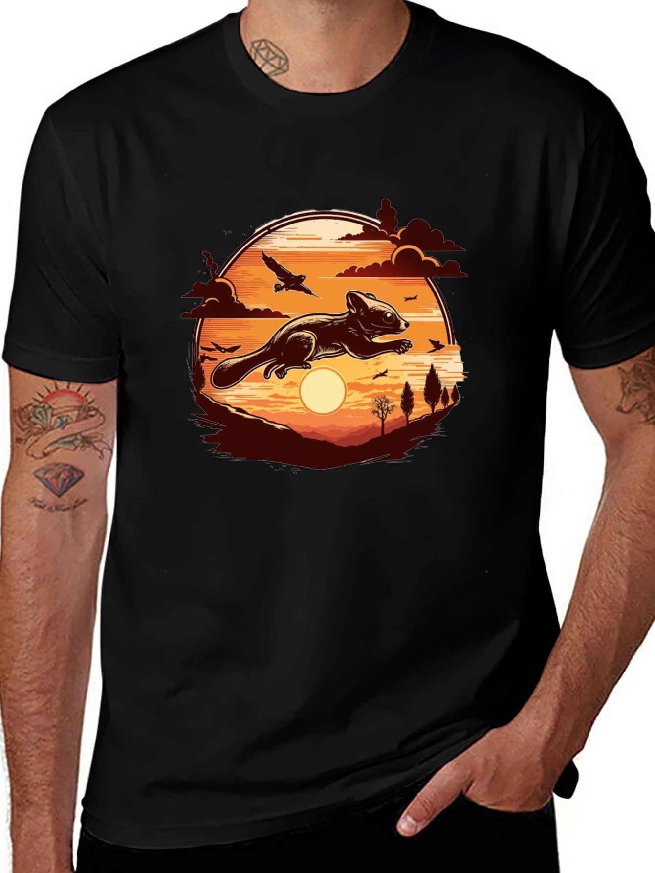 Flying Squirrel Sunset T-Shirt
