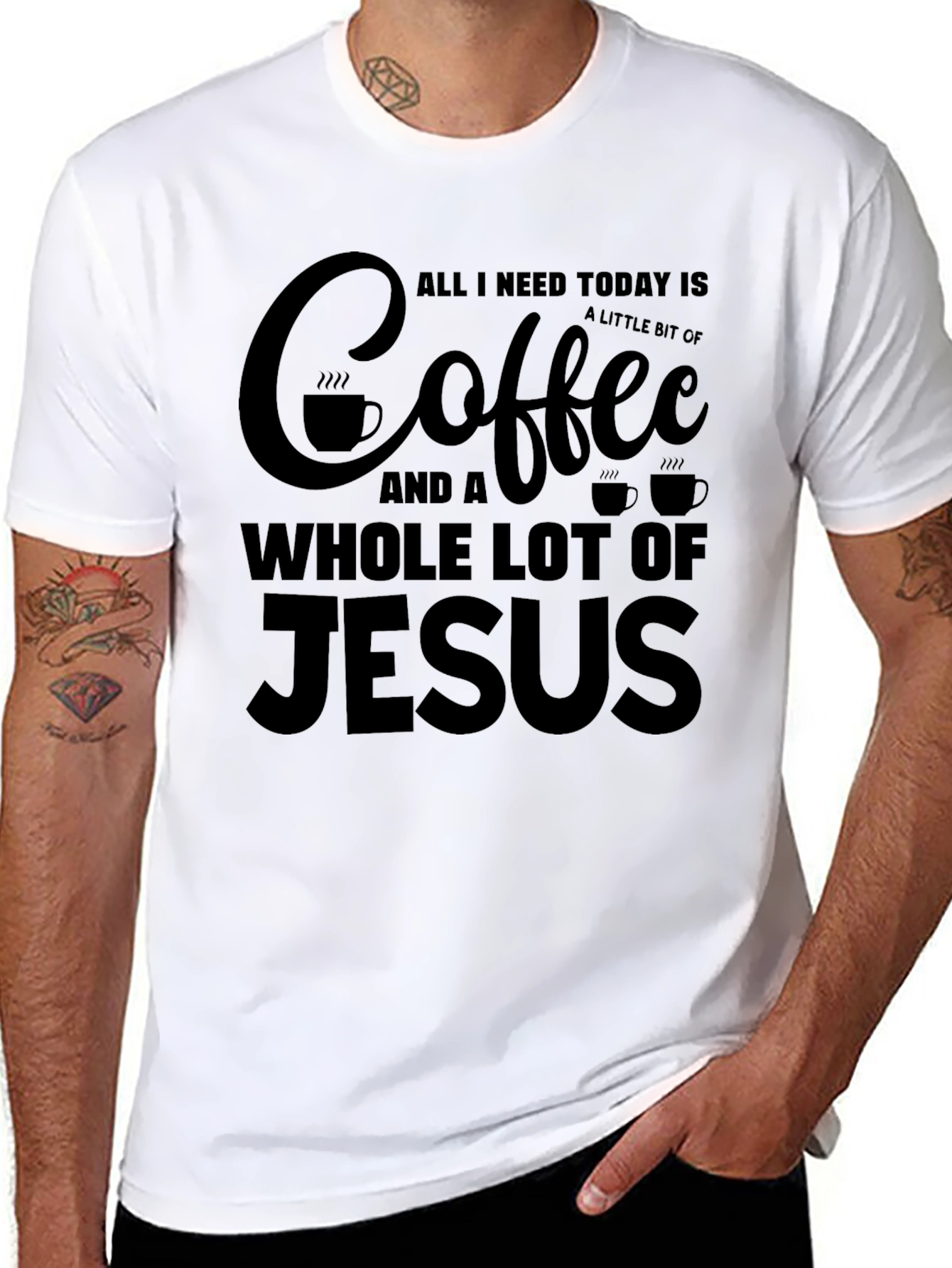 Coffee & Jesus Graphic Tee - Christian T-Shirt