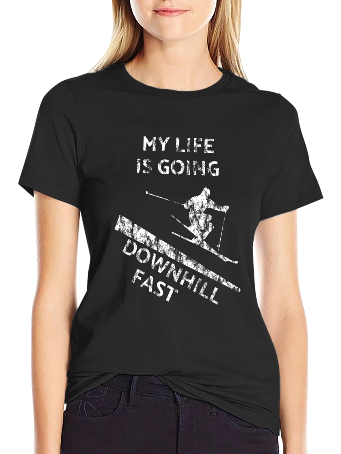 My Life Is Going Downhill Fast Skiing T-Shirt