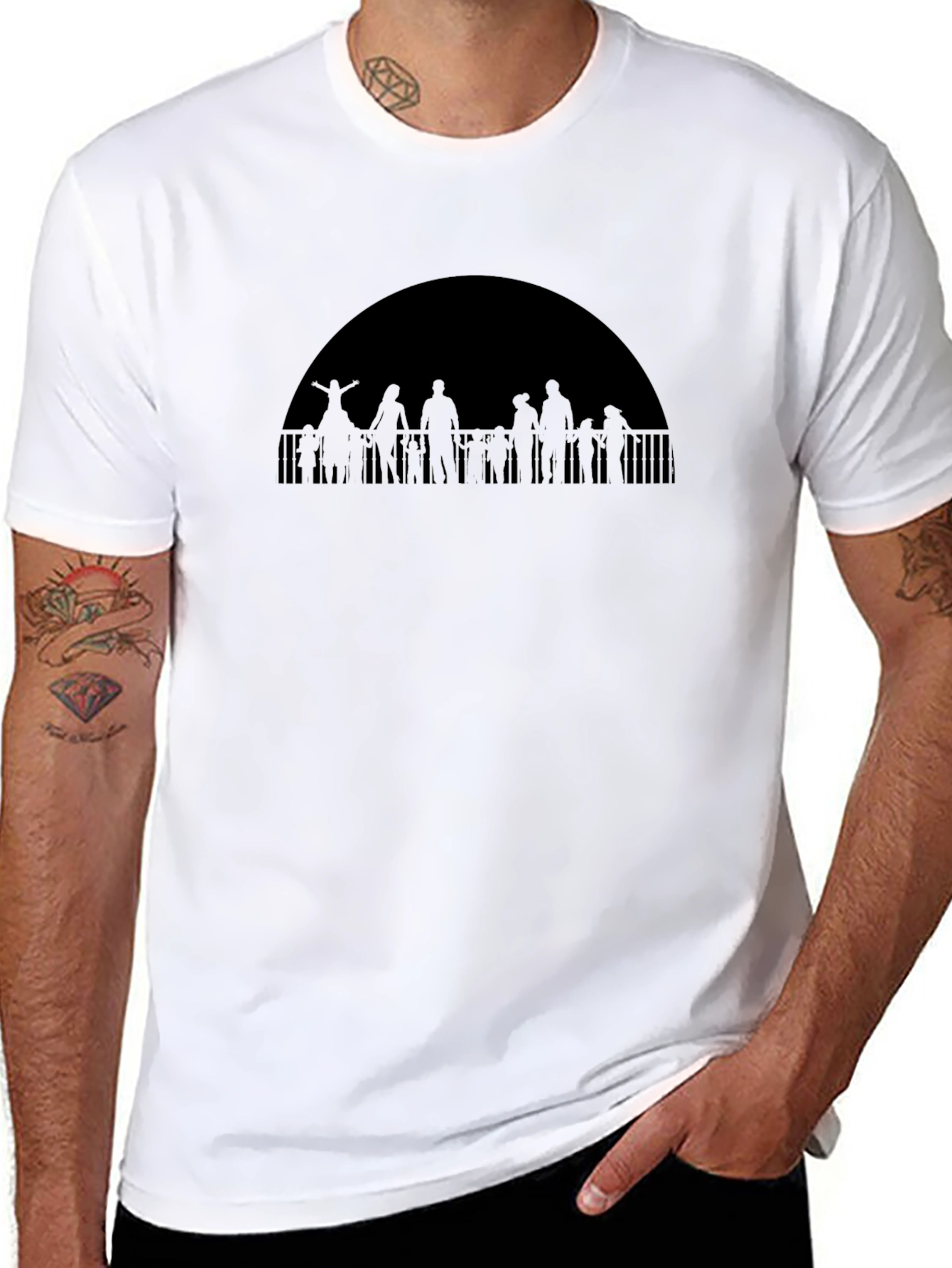 Silhouetted Crowd Graphic Tee