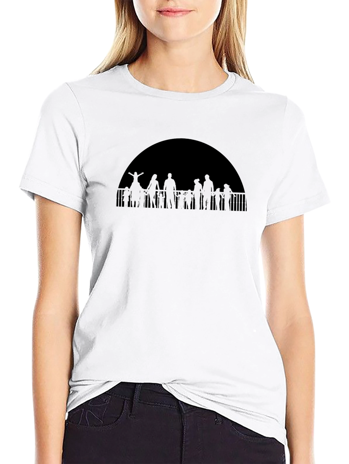 Silhouetted Crowd Graphic Tee