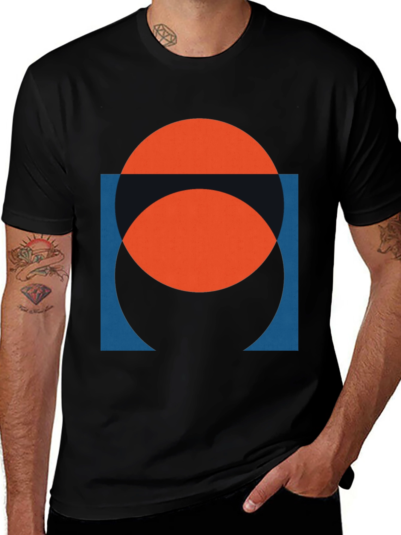 Geometric Circle Graphic Tee - Modern Design