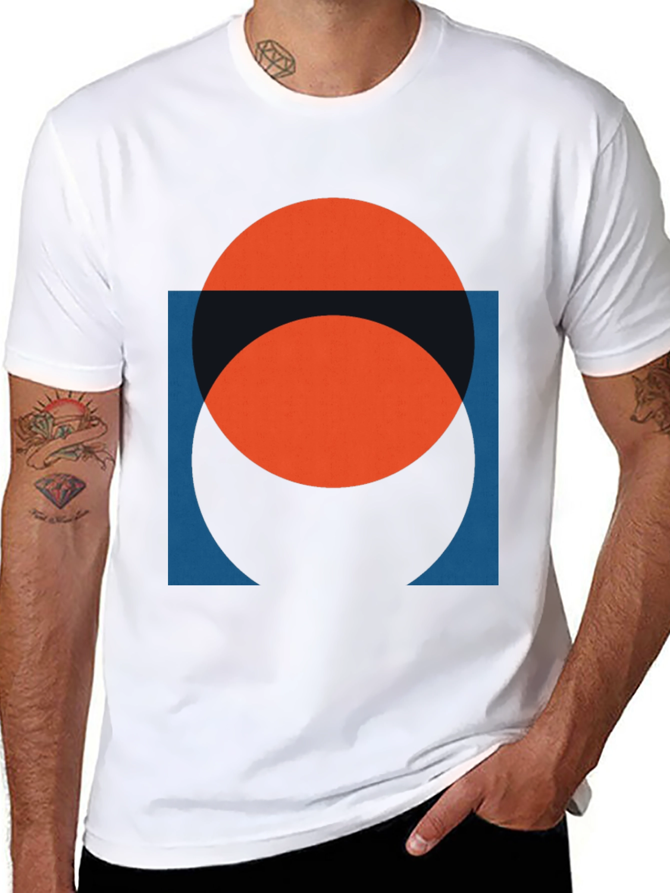 Geometric Circle Graphic Tee - Modern Design
