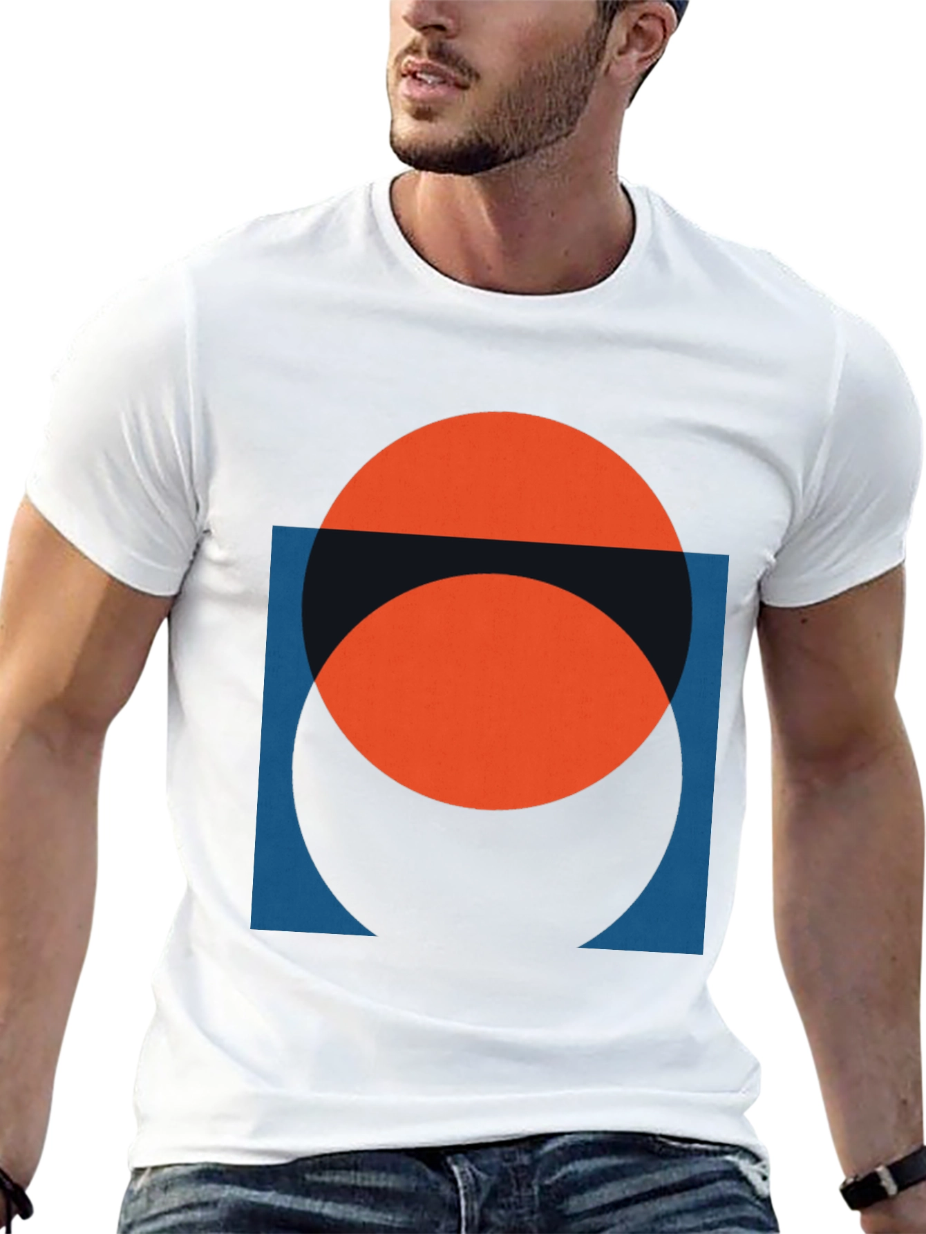 Geometric Circle Graphic Tee - Modern Design