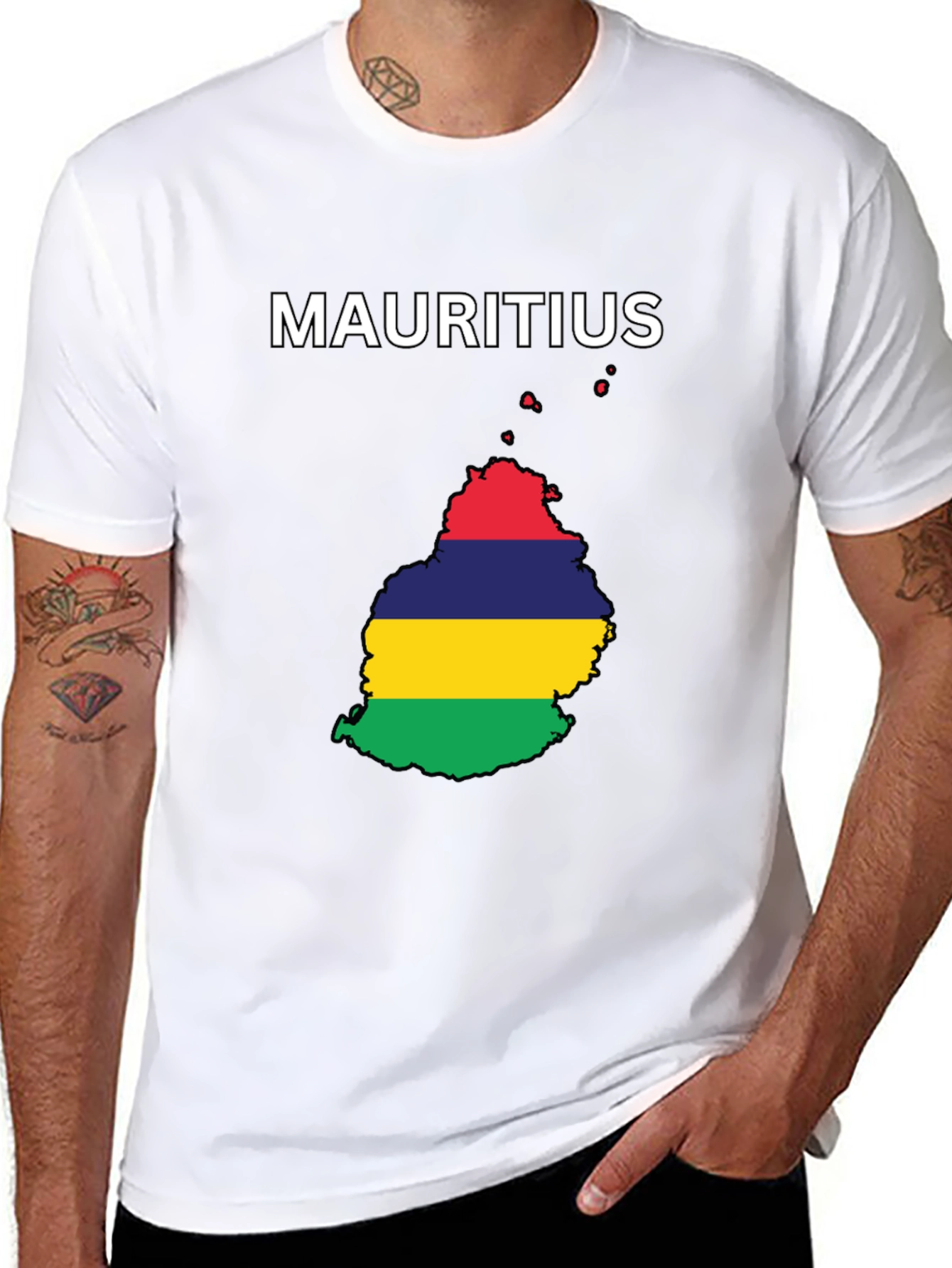 Mauritius Flag Map T-Shirt - Island Pride Tee