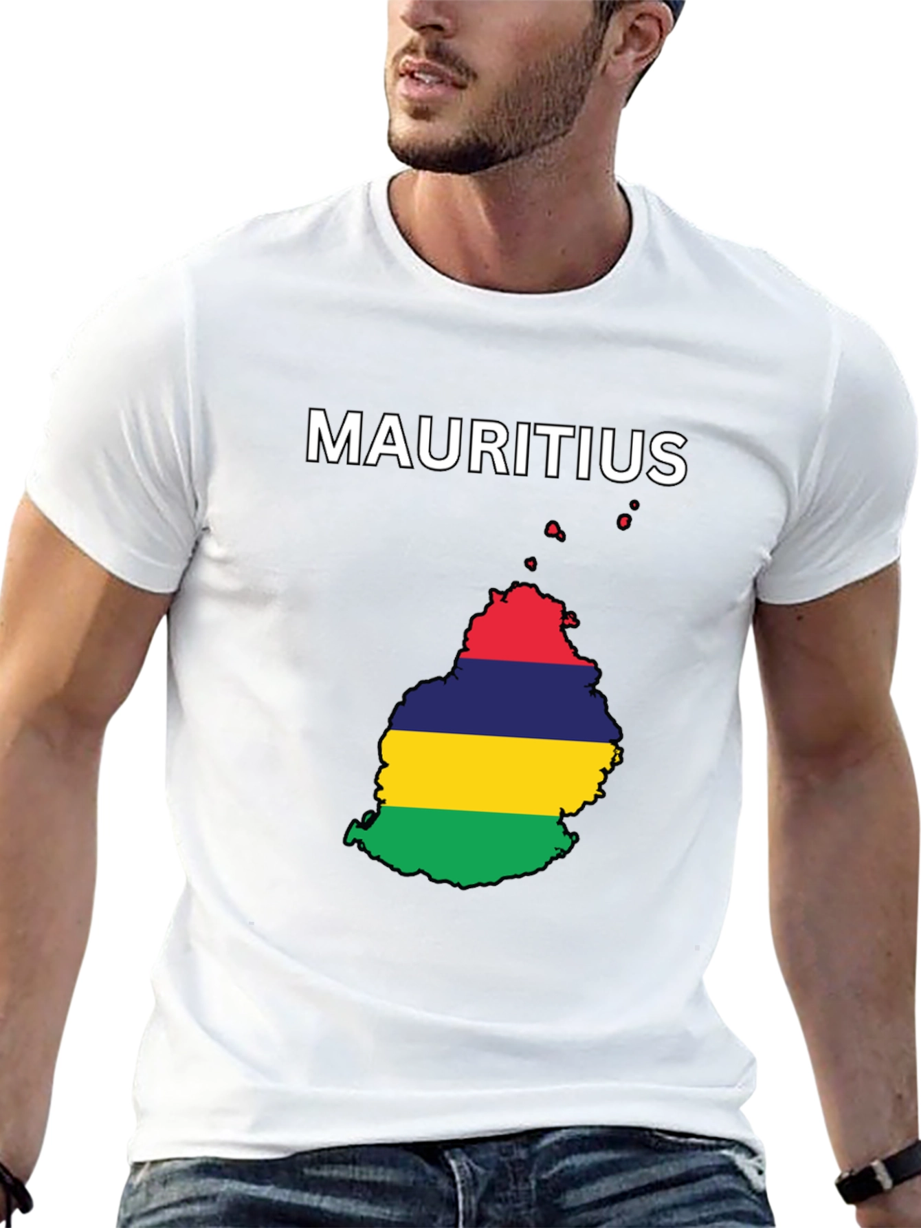 Mauritius Flag Map T-Shirt - Island Pride Tee